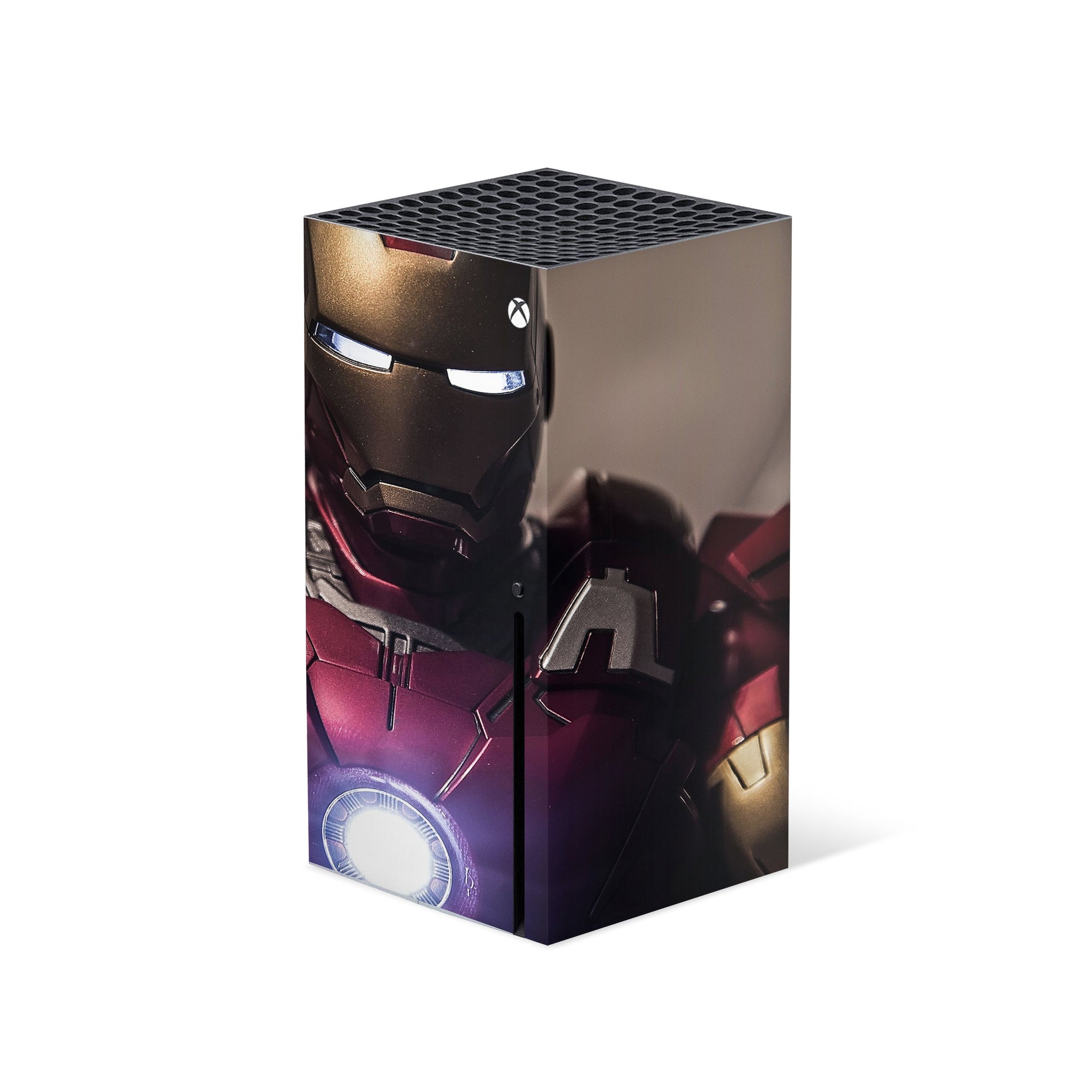 A video game skin featuring a Armored Avenger 11 design for the Xbox Series X.