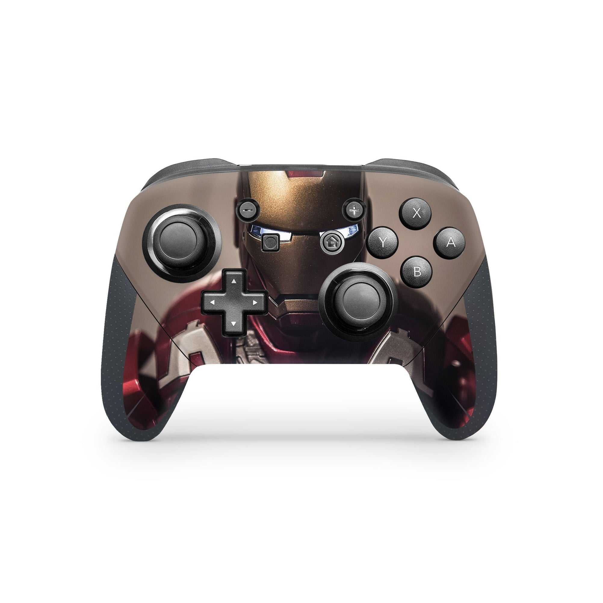 A video game skin featuring a Armored Avenger 11 design for the Nintendo Switch Pro Controller.