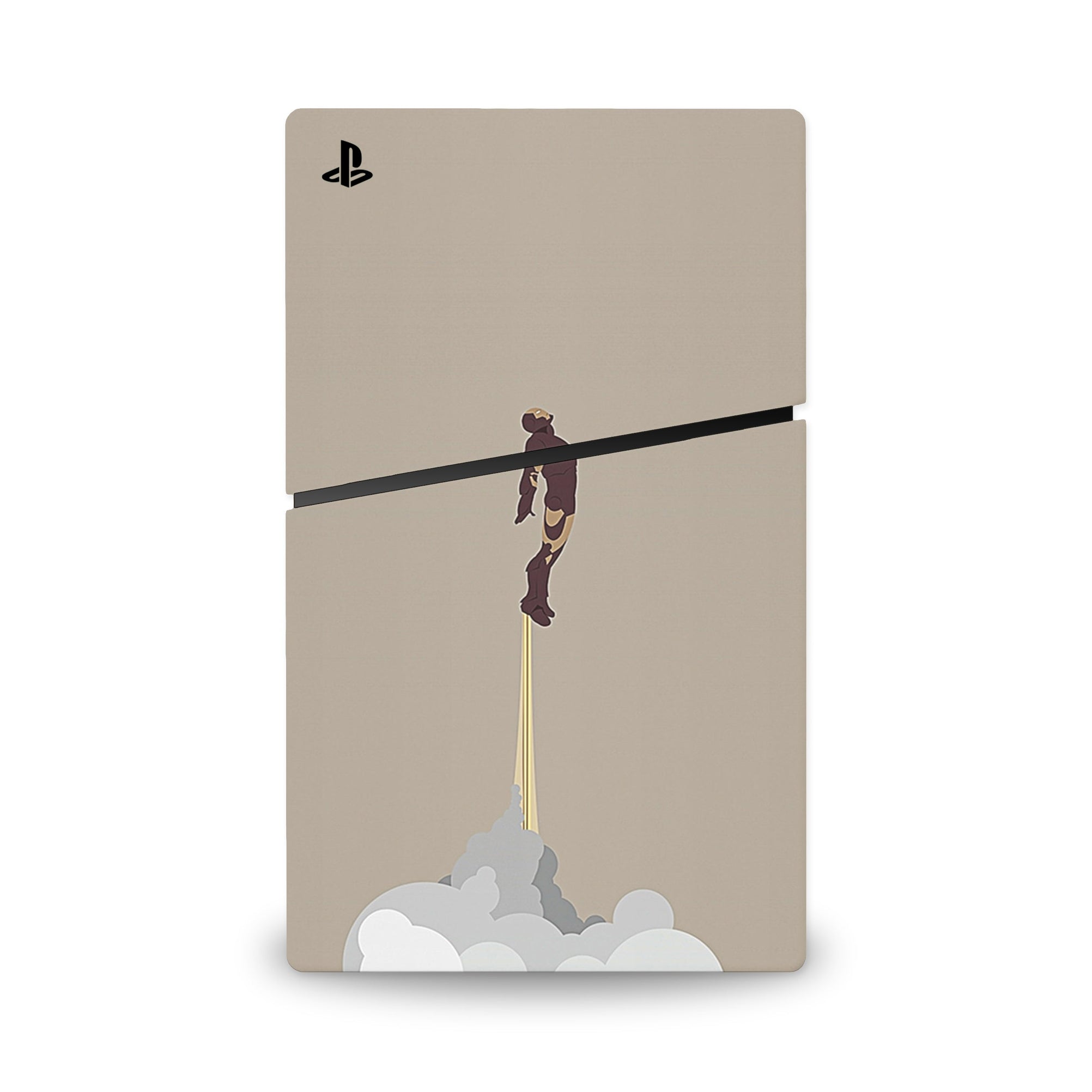 A video game skin featuring a Armored Avenger 13 design for the PS5 Slim.