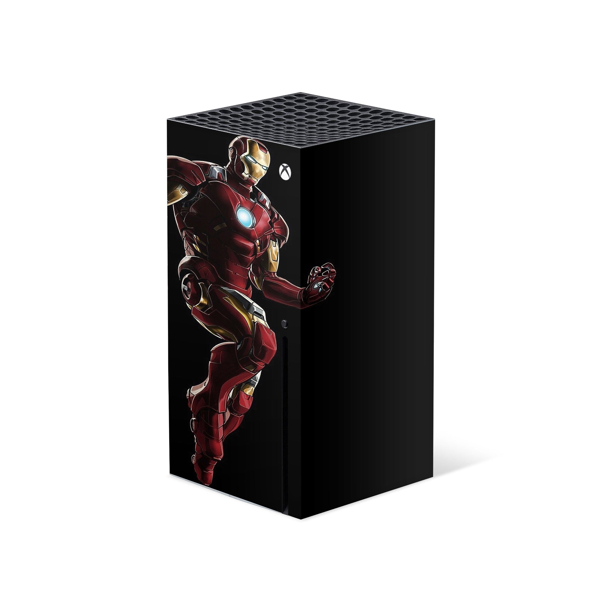 A video game skin featuring a Armored Avenger 14 design for the Xbox Series X.