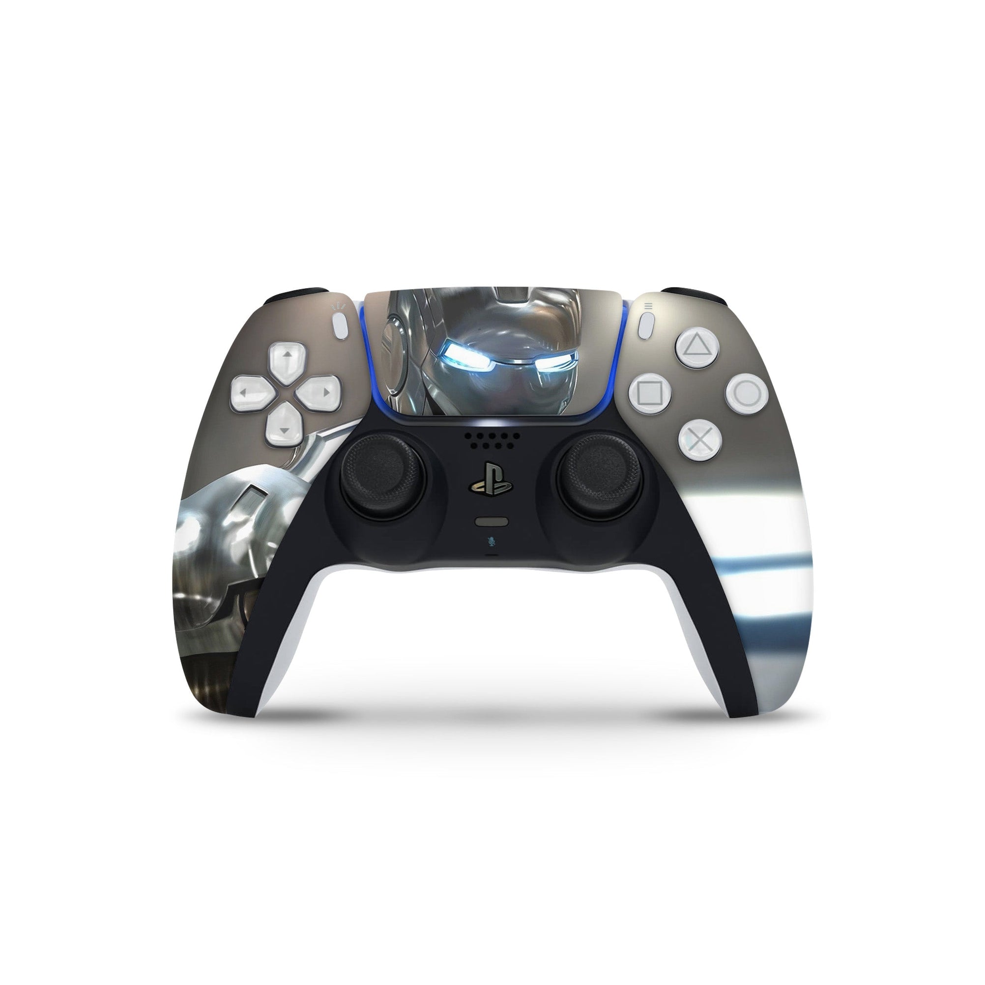 A video game skin featuring a Armored Avenger 15 design for the PS5 Controller.