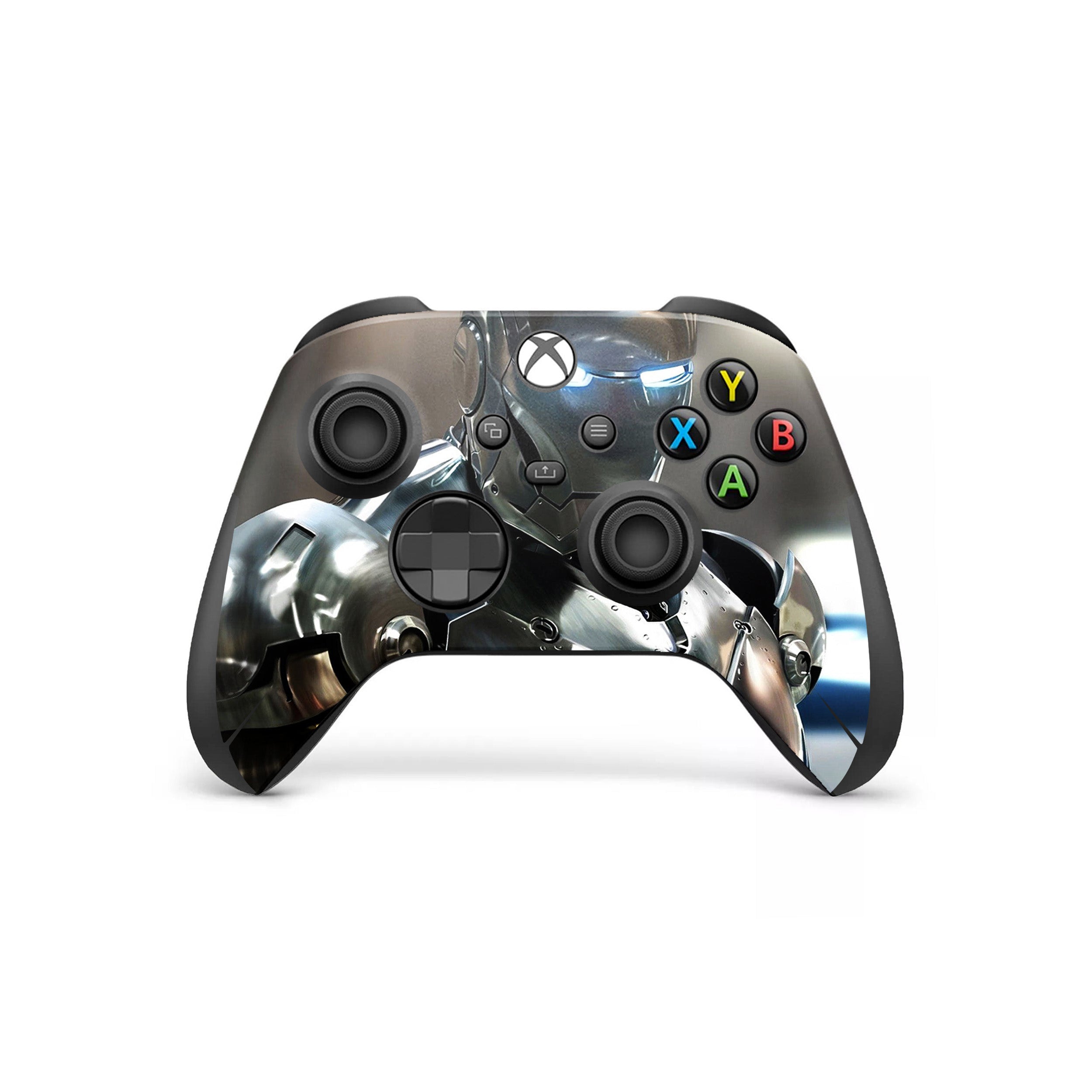 A video game skin featuring a Armored Avenger 15 design for the Xbox Series Wireless Controller.