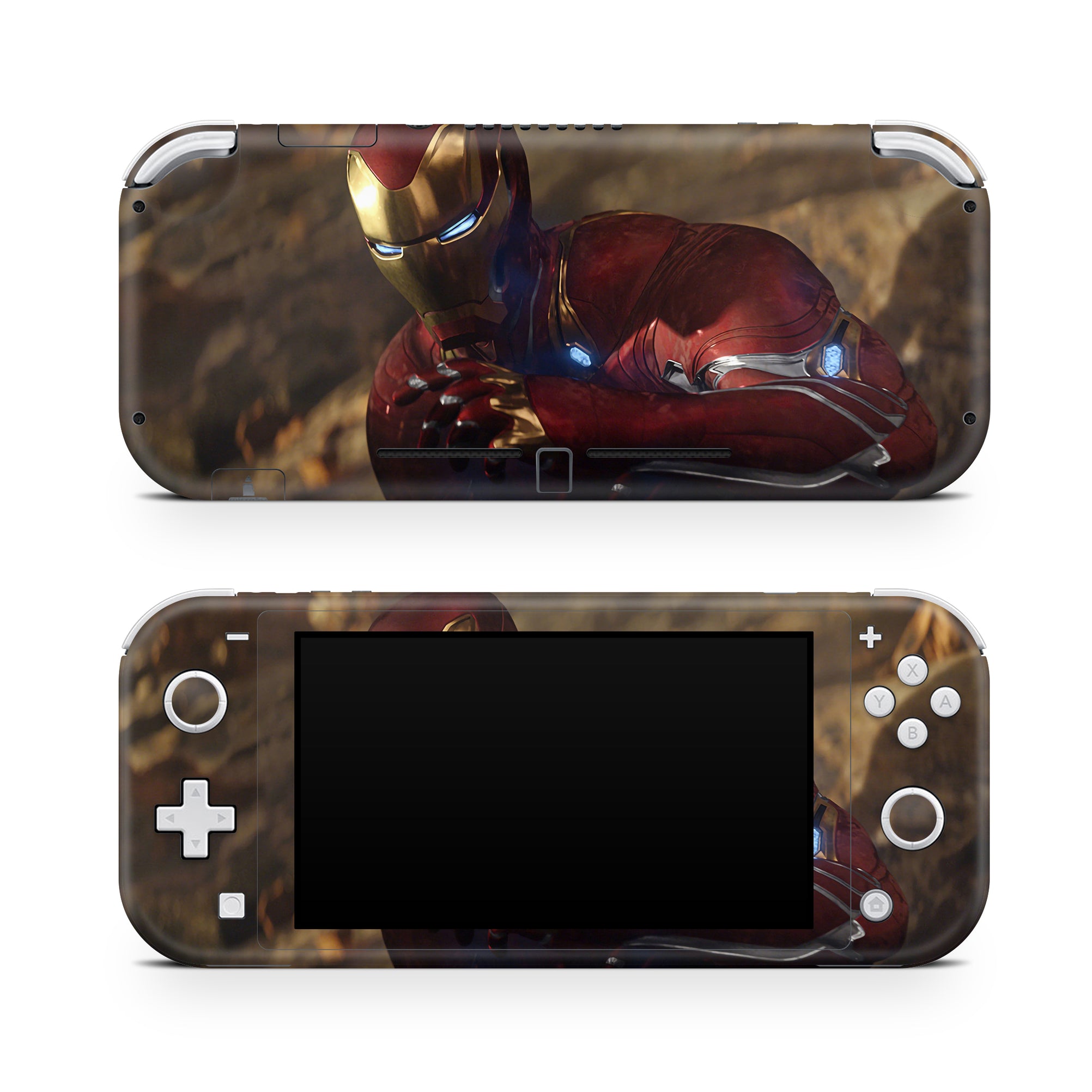 A video game skin featuring a Armored Avenger 2 design for the Nintendo Switch Lite.