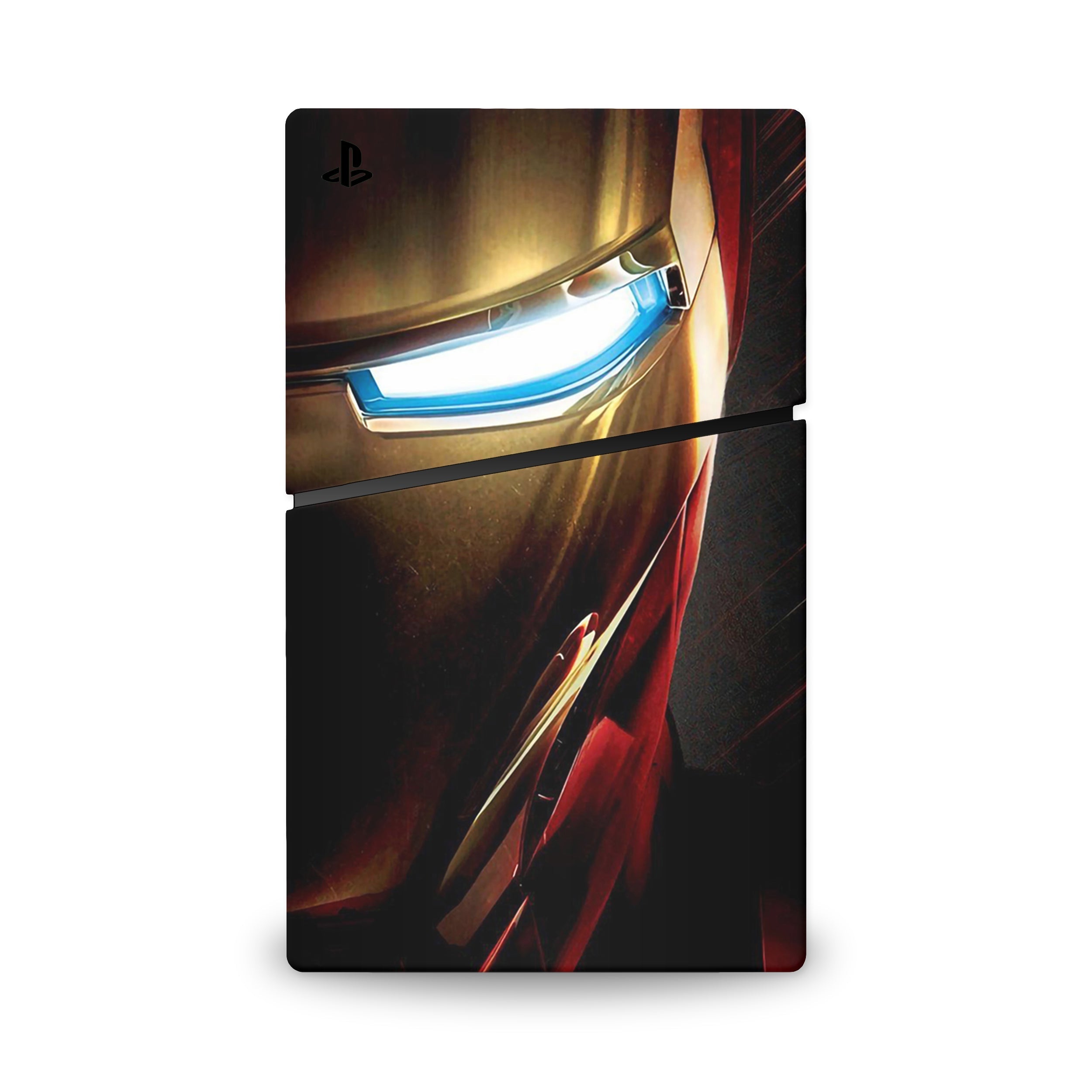 A video game skin featuring a Armored Avenger 3 design for the PS5 Slim Digital.