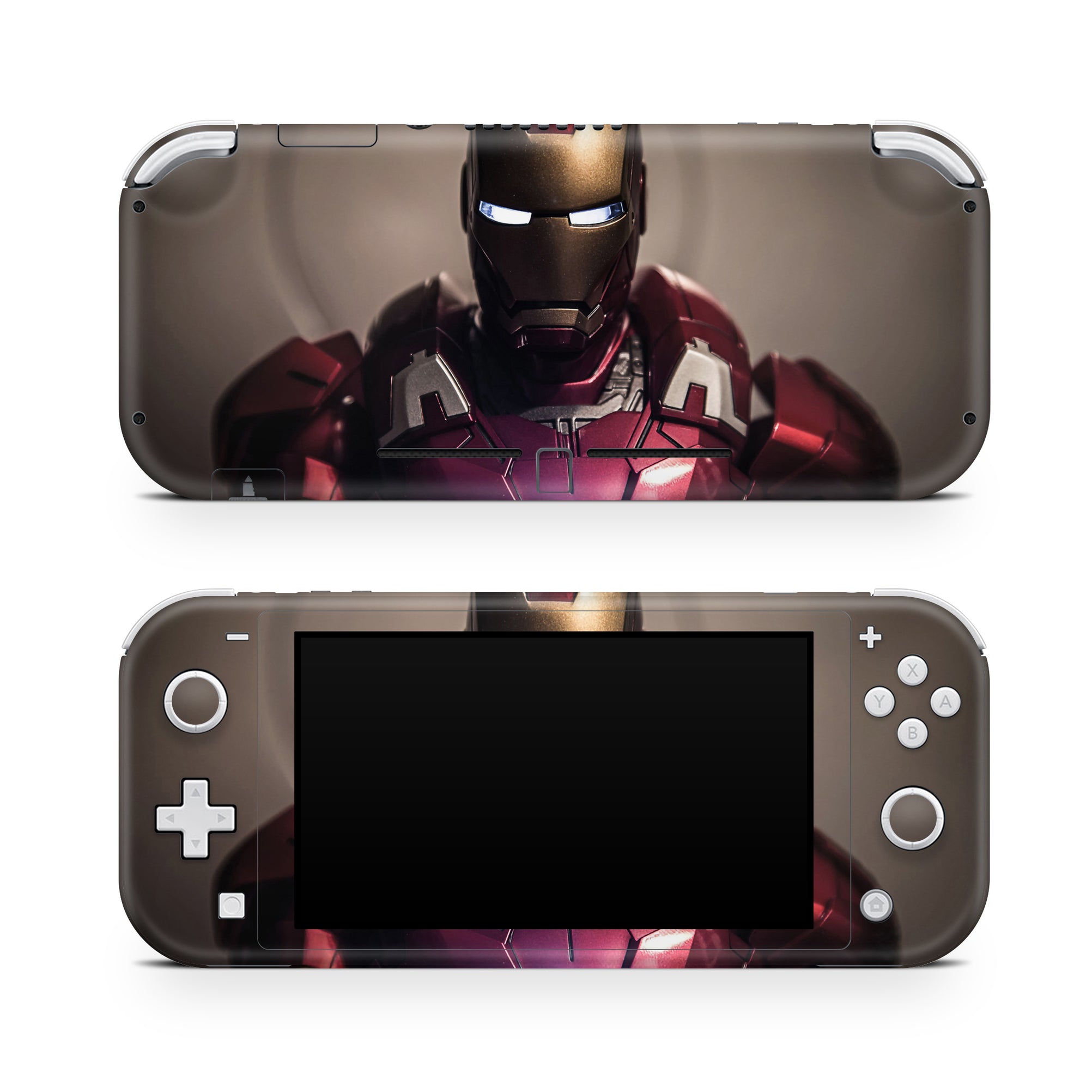 A video game skin featuring a Armored Avenger 5 design for the Nintendo Switch Lite.