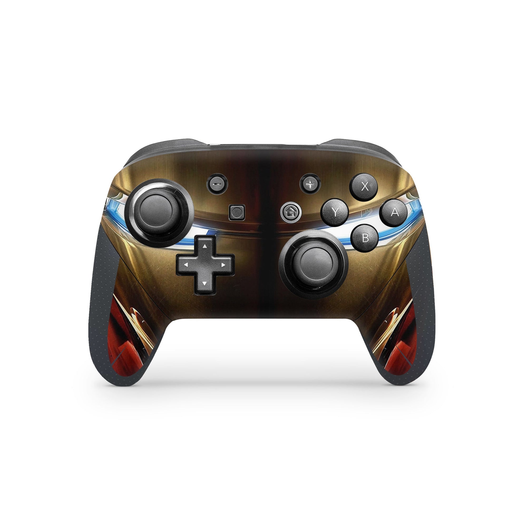 A video game skin featuring a Armored Avenger 6 design for the Nintendo Switch Pro Controller.