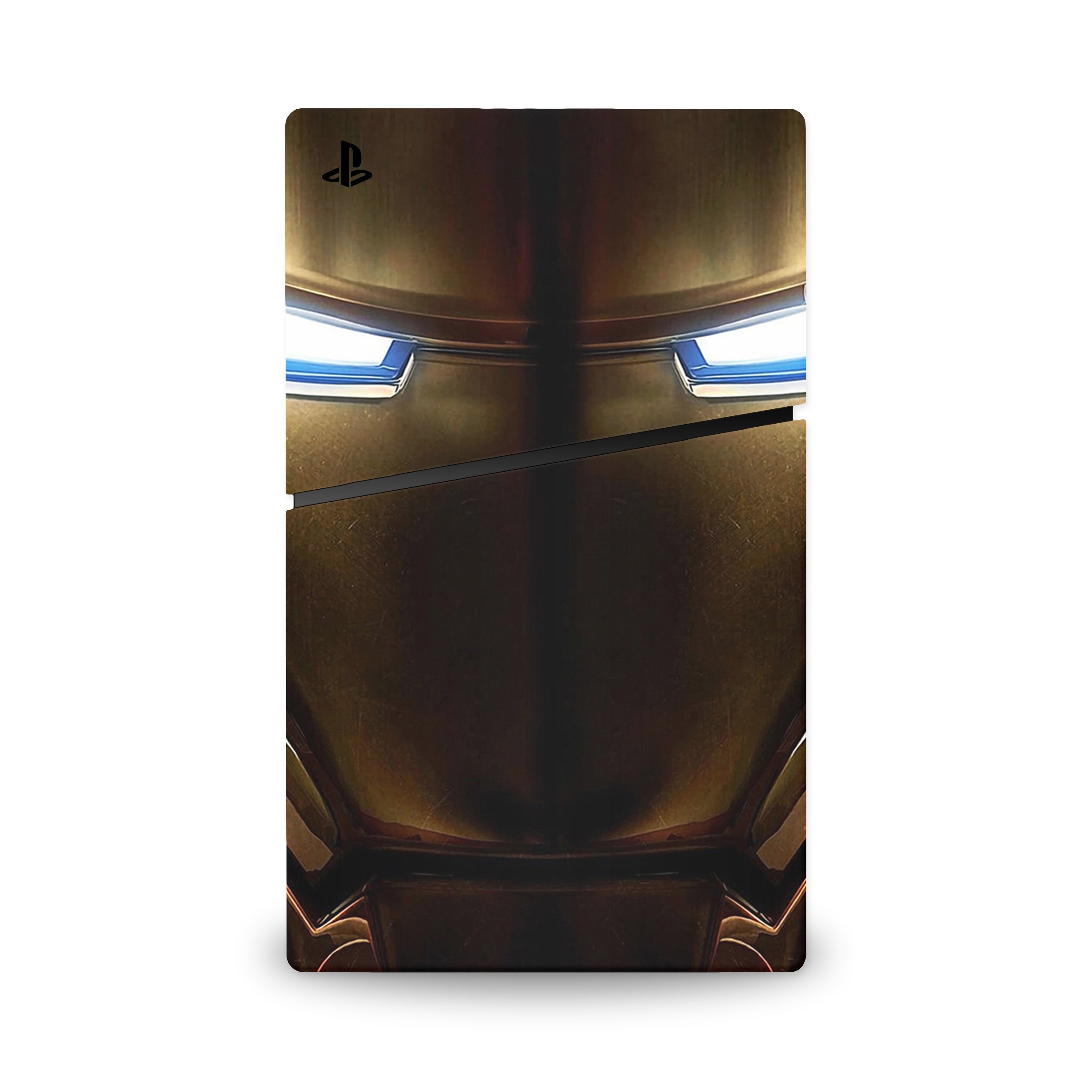 A video game skin featuring a Armored Avenger 6 design for the PS5 Slim.