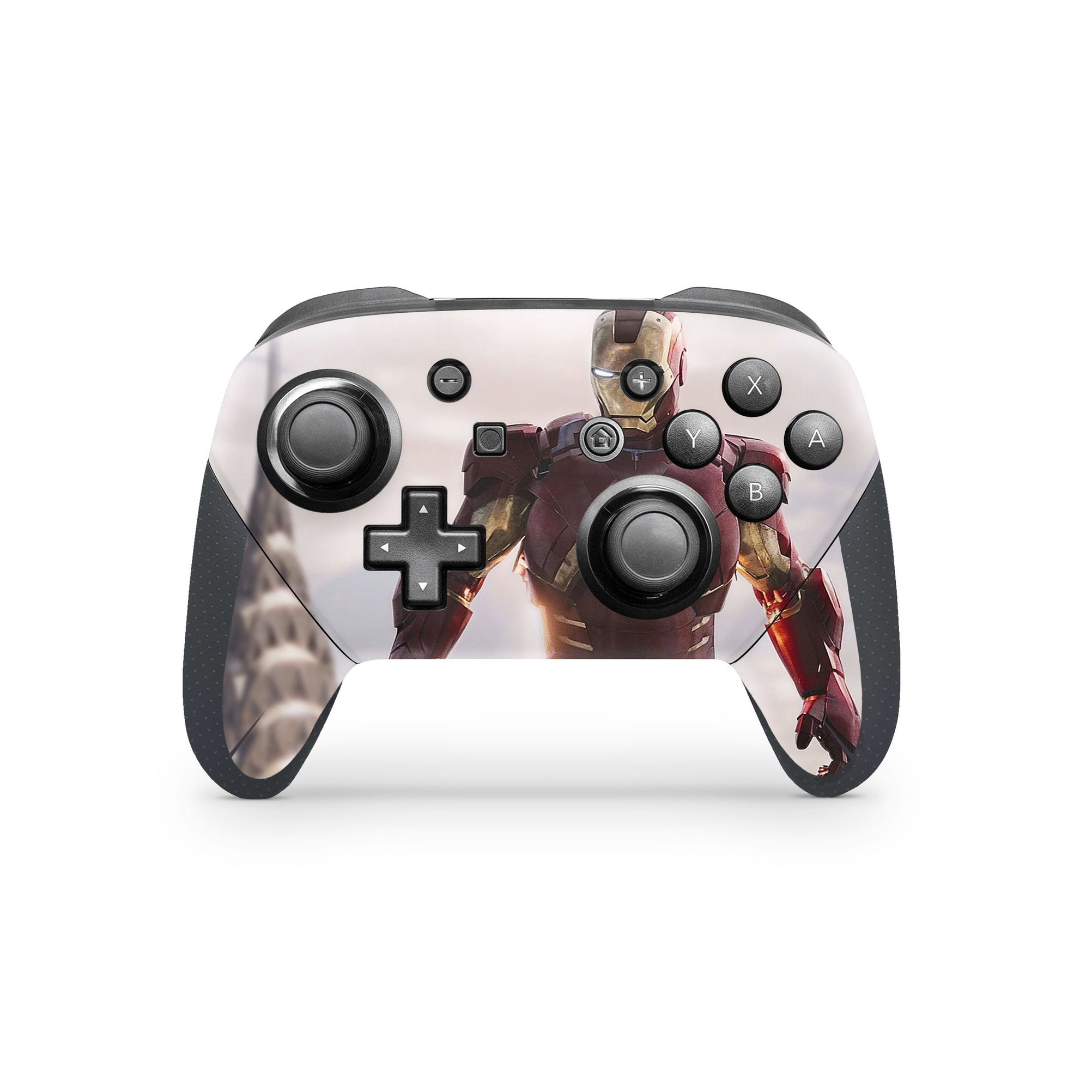 A video game skin featuring a Armored Avenger 7 design for the Nintendo Switch Pro Controller.