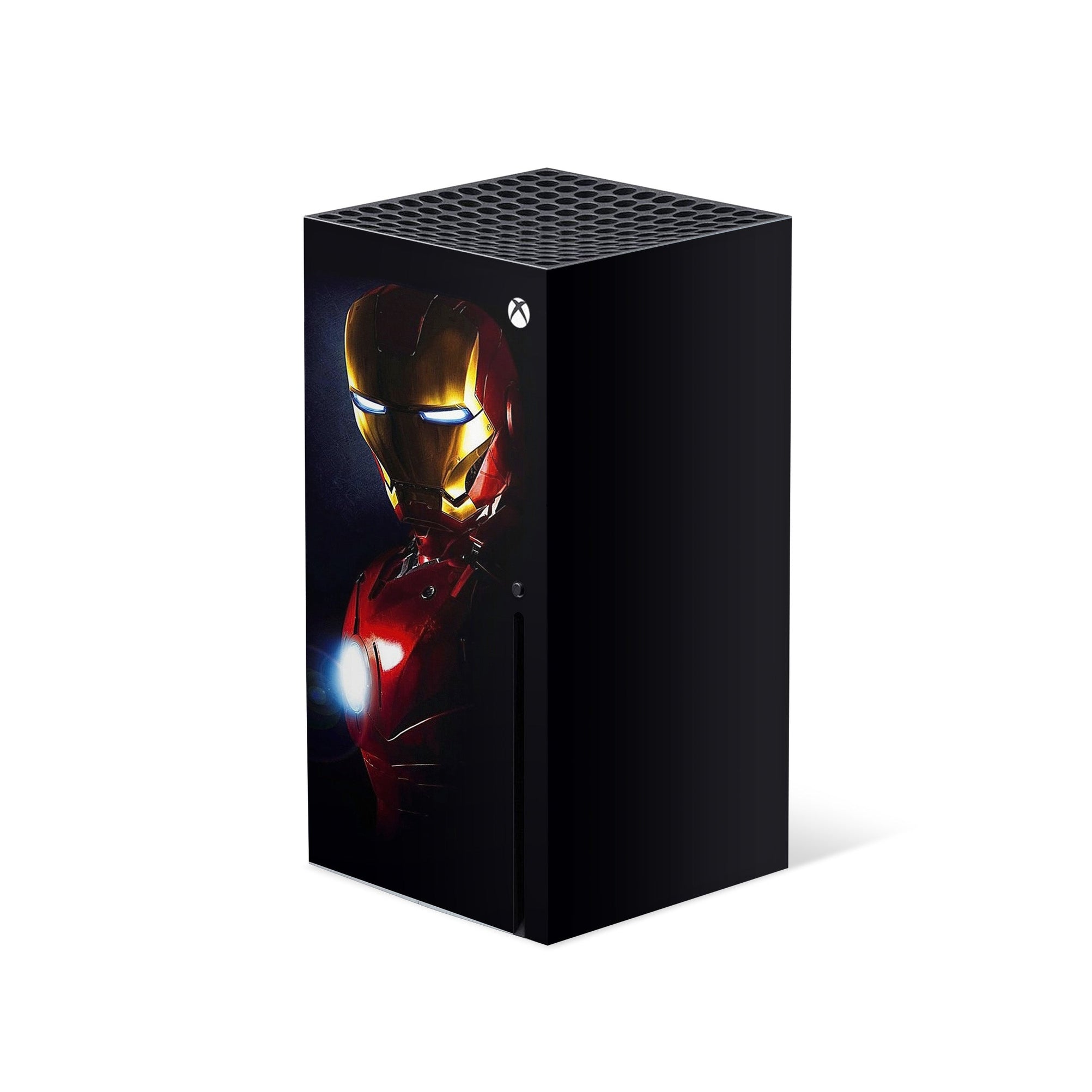 A video game skin featuring a Armored Avenger 8 design for the Xbox Series X.