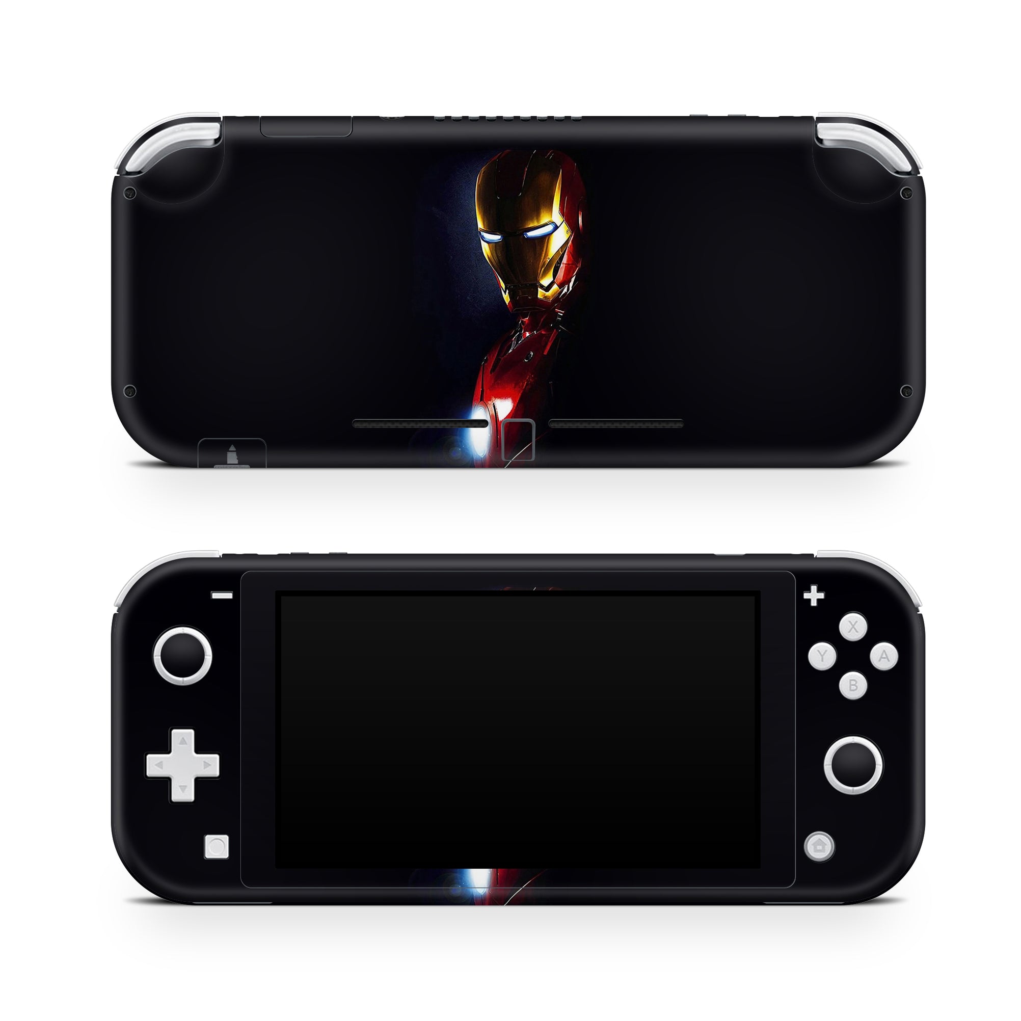 A video game skin featuring a Armored Avenger 8 design for the Nintendo Switch Lite.