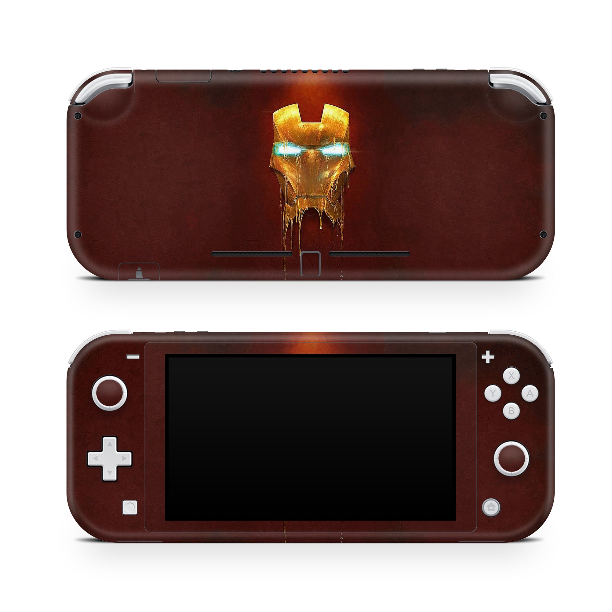 A video game skin featuring a Armored Avenger 9 design for the Nintendo Switch Lite.