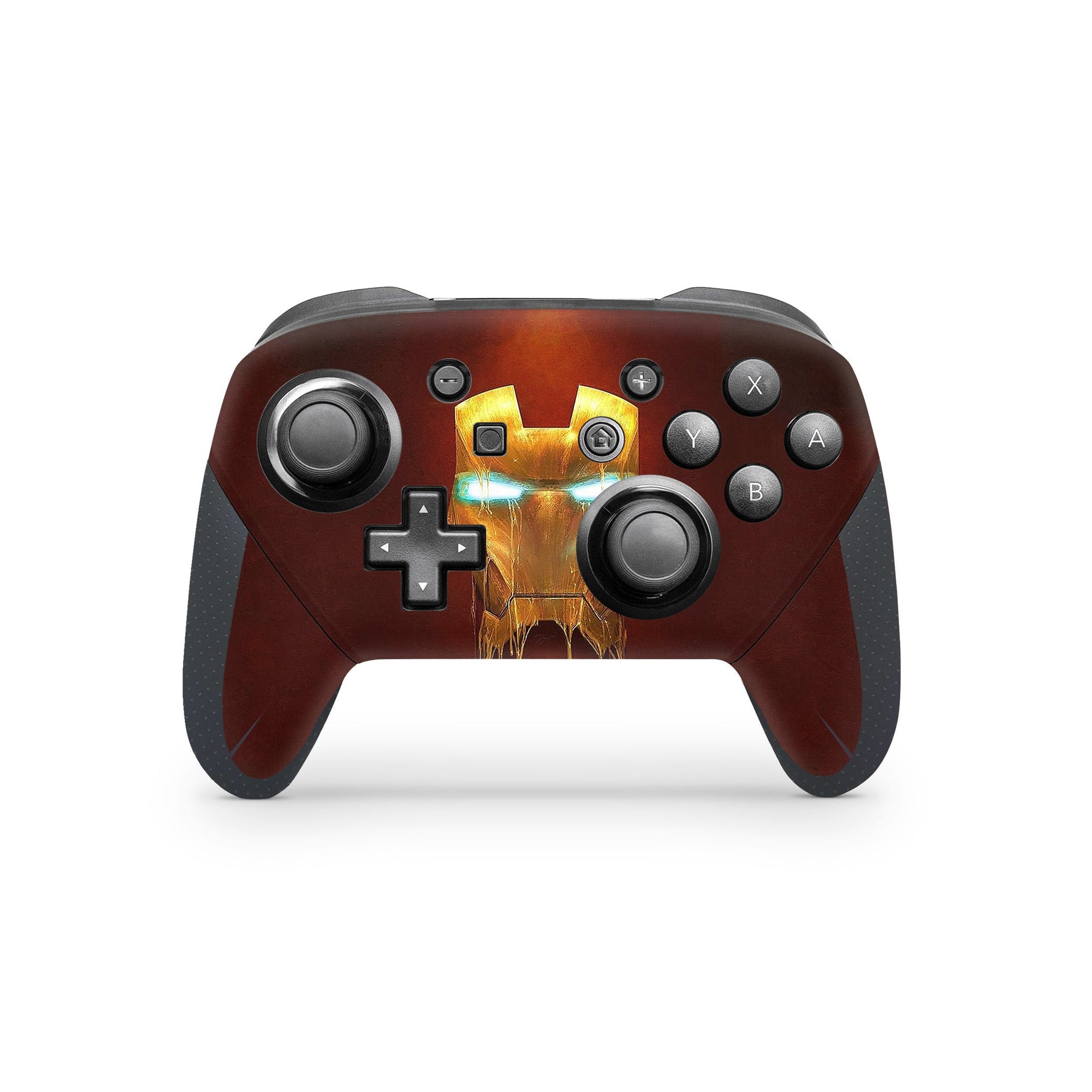 A video game skin featuring a Armored Avenger 9 design for the Nintendo Switch Pro Controller.