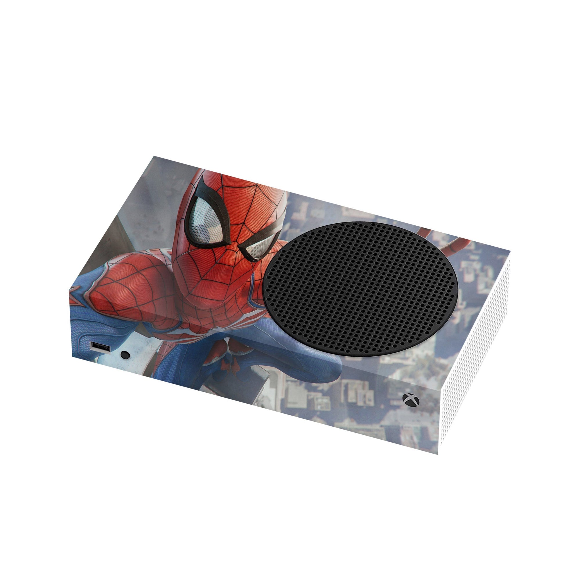 A video game skin featuring a Super Wall Crawler 1 design for the Xbox Series S.