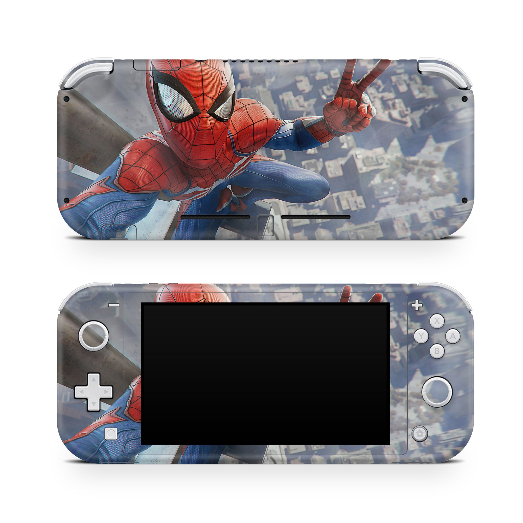 A video game skin featuring a Super Wall Crawler 1 design for the Nintendo Switch Lite.