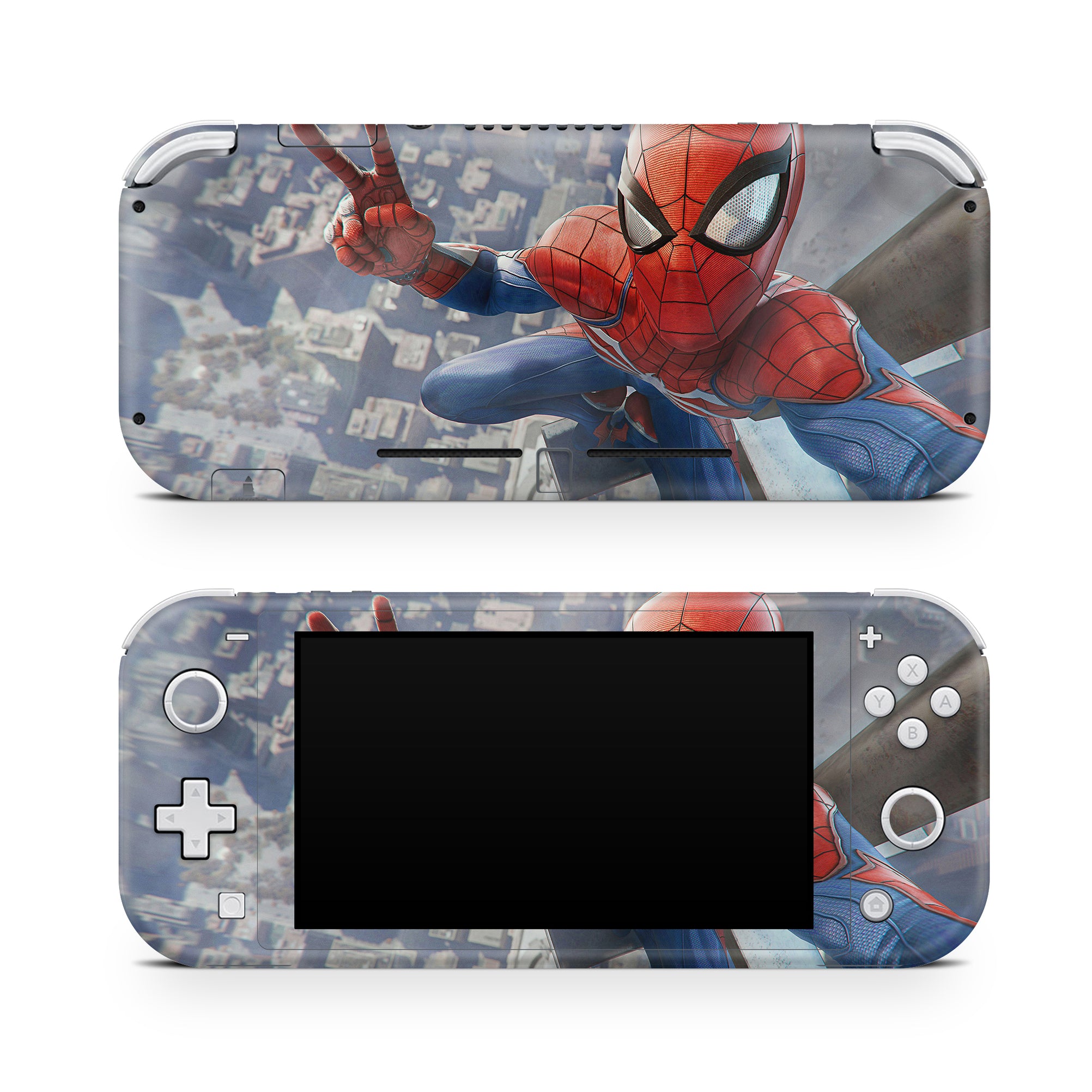 A video game skin featuring a Super Wall Crawler 10 design for the Nintendo Switch Lite.