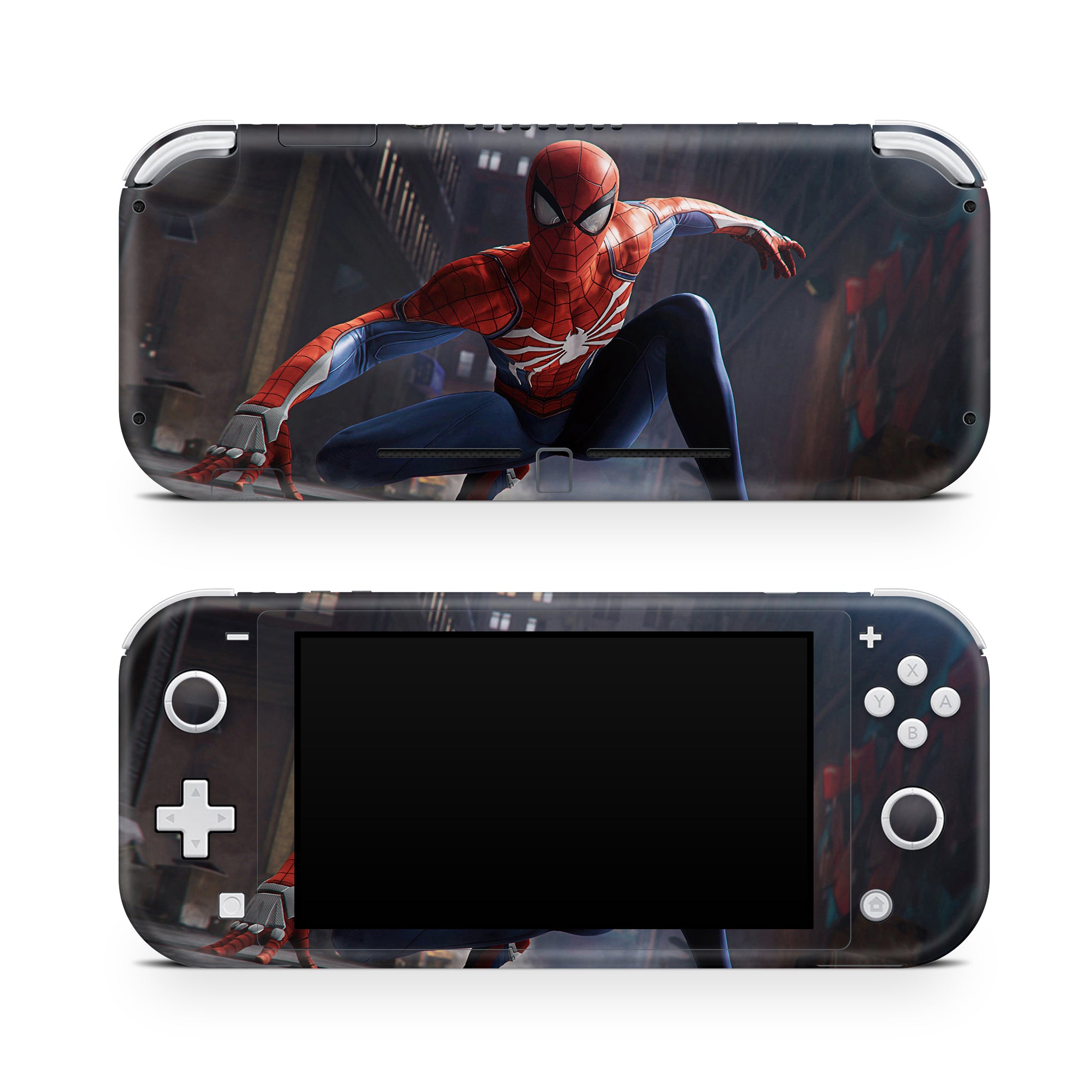 A video game skin featuring a Super Wall Crawler 2 design for the Nintendo Switch Lite.