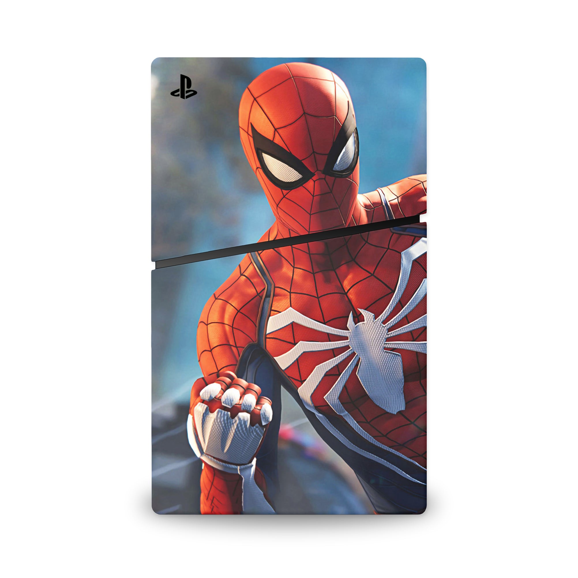 A video game skin featuring a Super Wall Crawler 4 design for the PS5 Digital Slim.