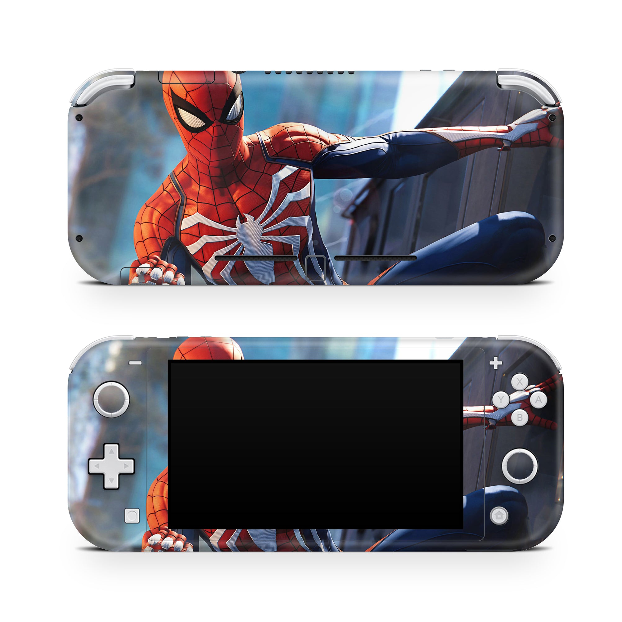 A video game skin featuring a Super Wall Crawler 4 design for the Nintendo Switch Lite.