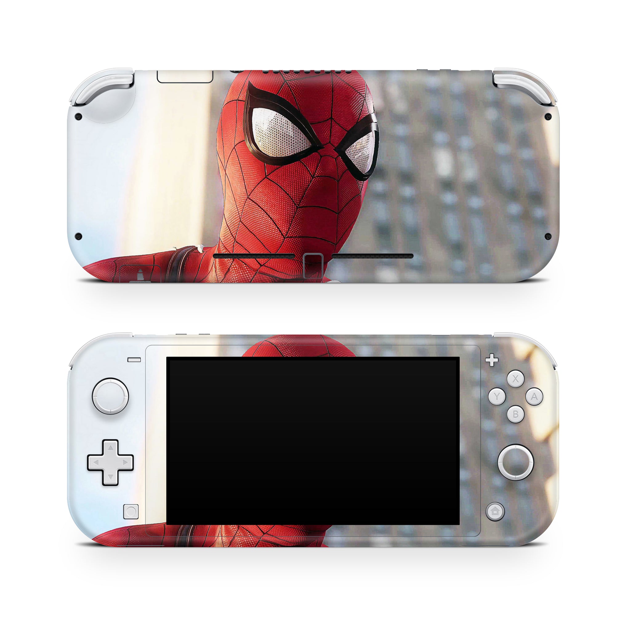 A video game skin featuring a Super Wall Crawler 6 design for the Nintendo Switch Lite.