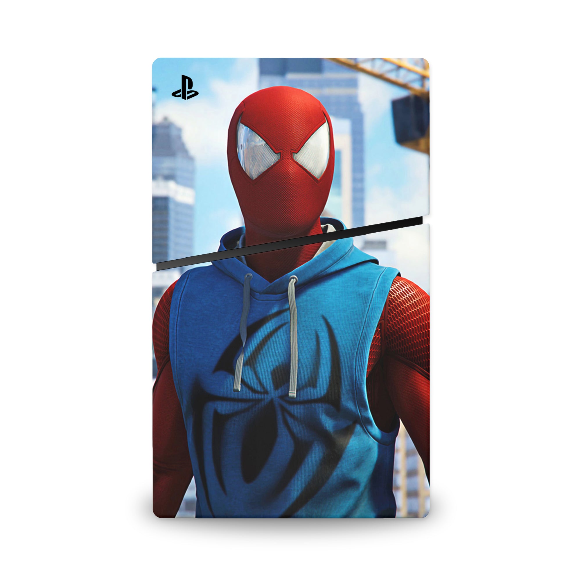 A video game skin featuring a Super Wall Crawler 8 design for the PS5 Digital Slim.