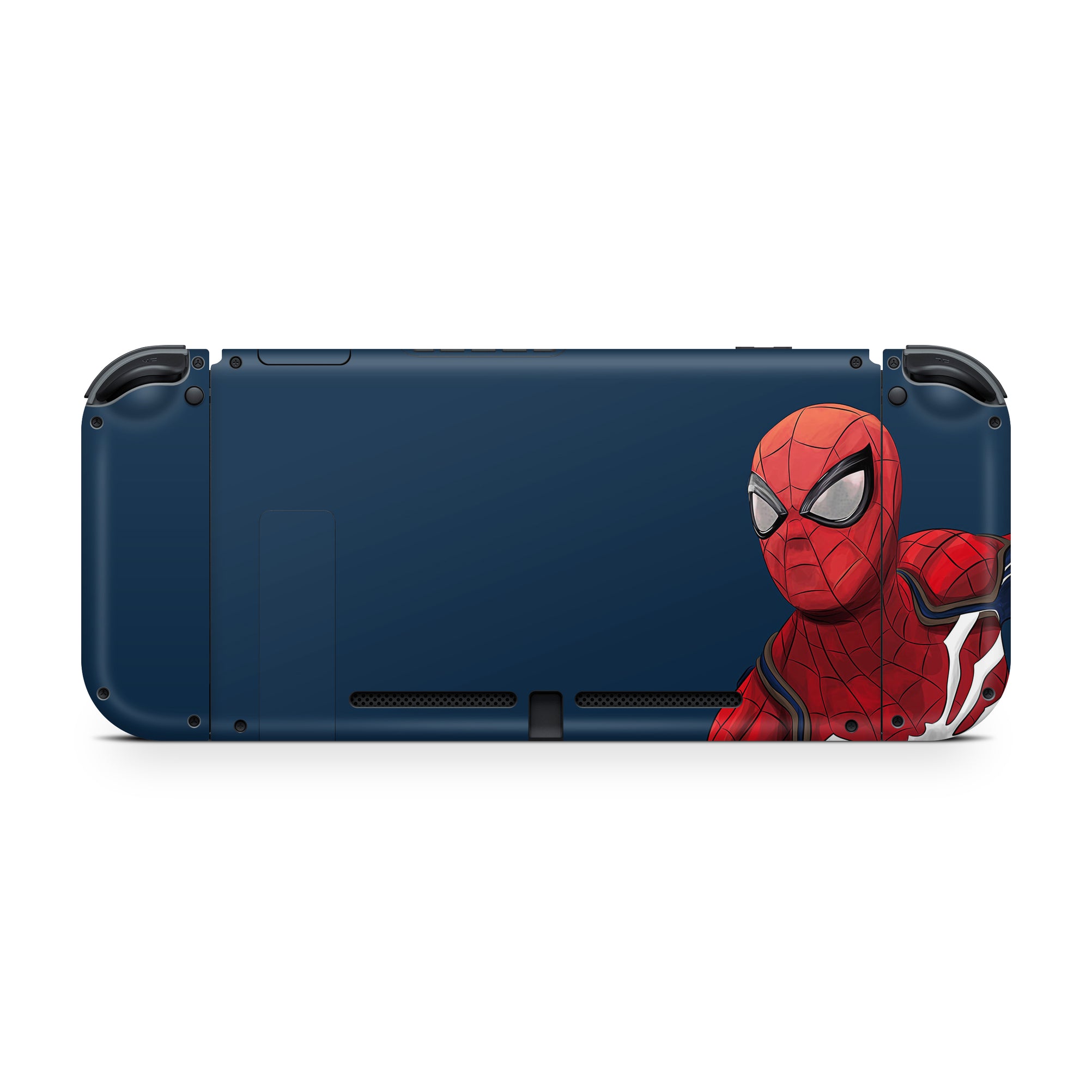 A video game skin featuring a Super Wall Crawler 9 design for the Nintendo Switch OLED.