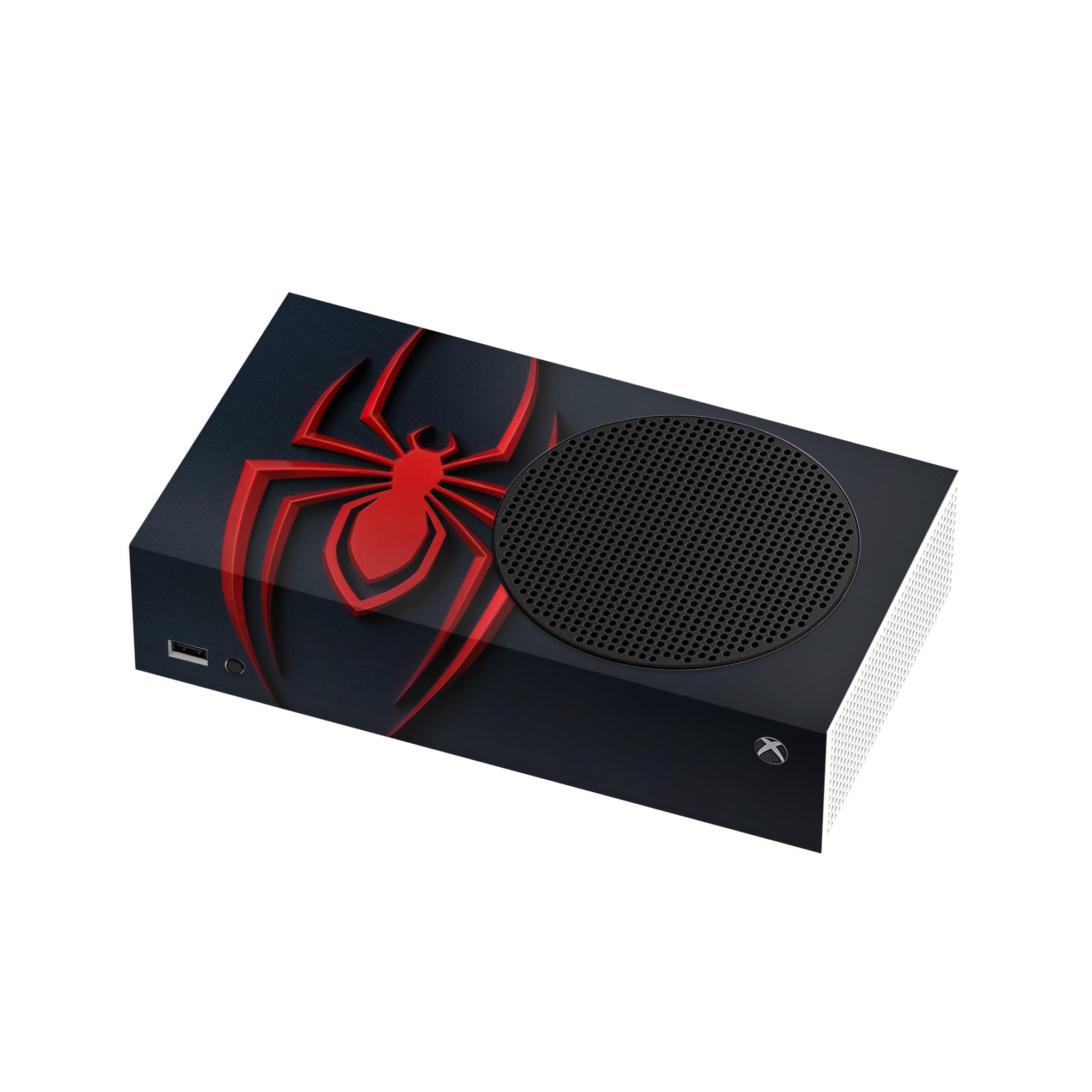 A video game skin featuring a Brooklyn Wall-Crawler Prodigy 1 design for the Xbox Series S.