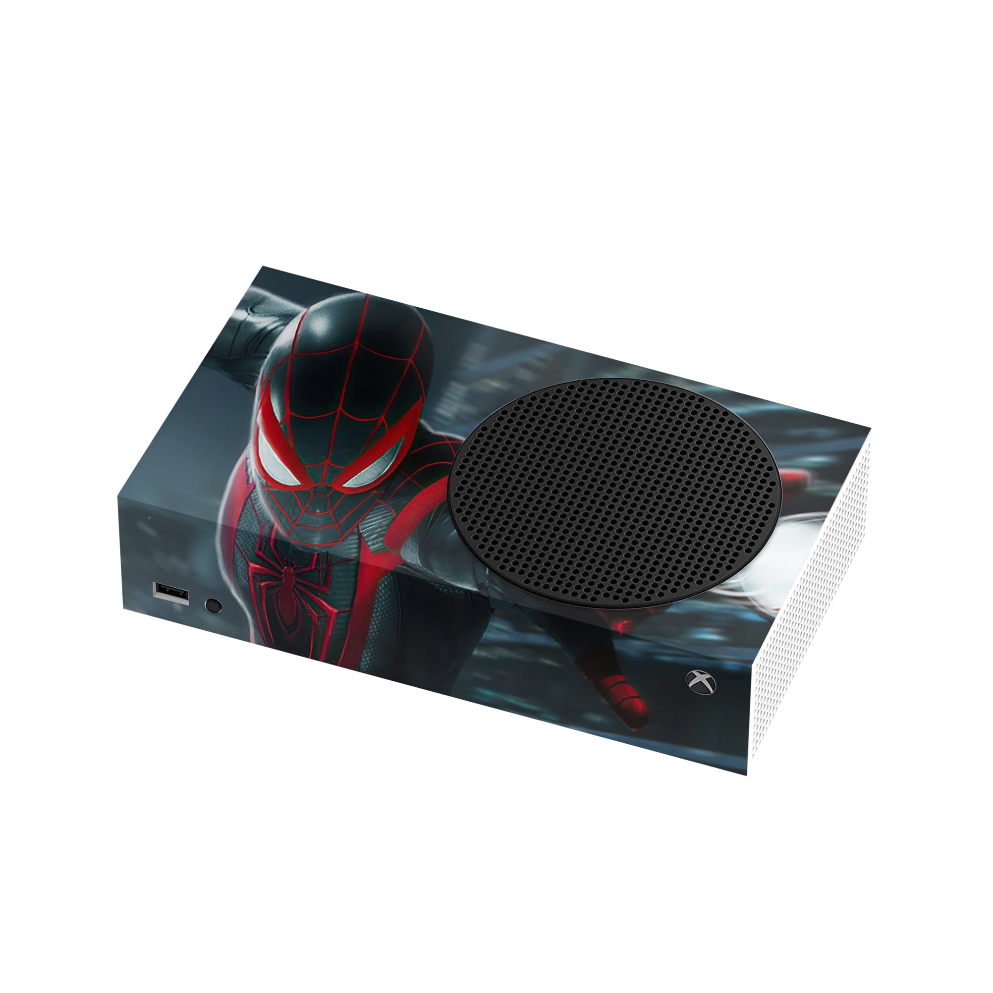 A video game skin featuring a Brooklyn Wall-Crawler Prodigy 2 design for the Xbox Series S.