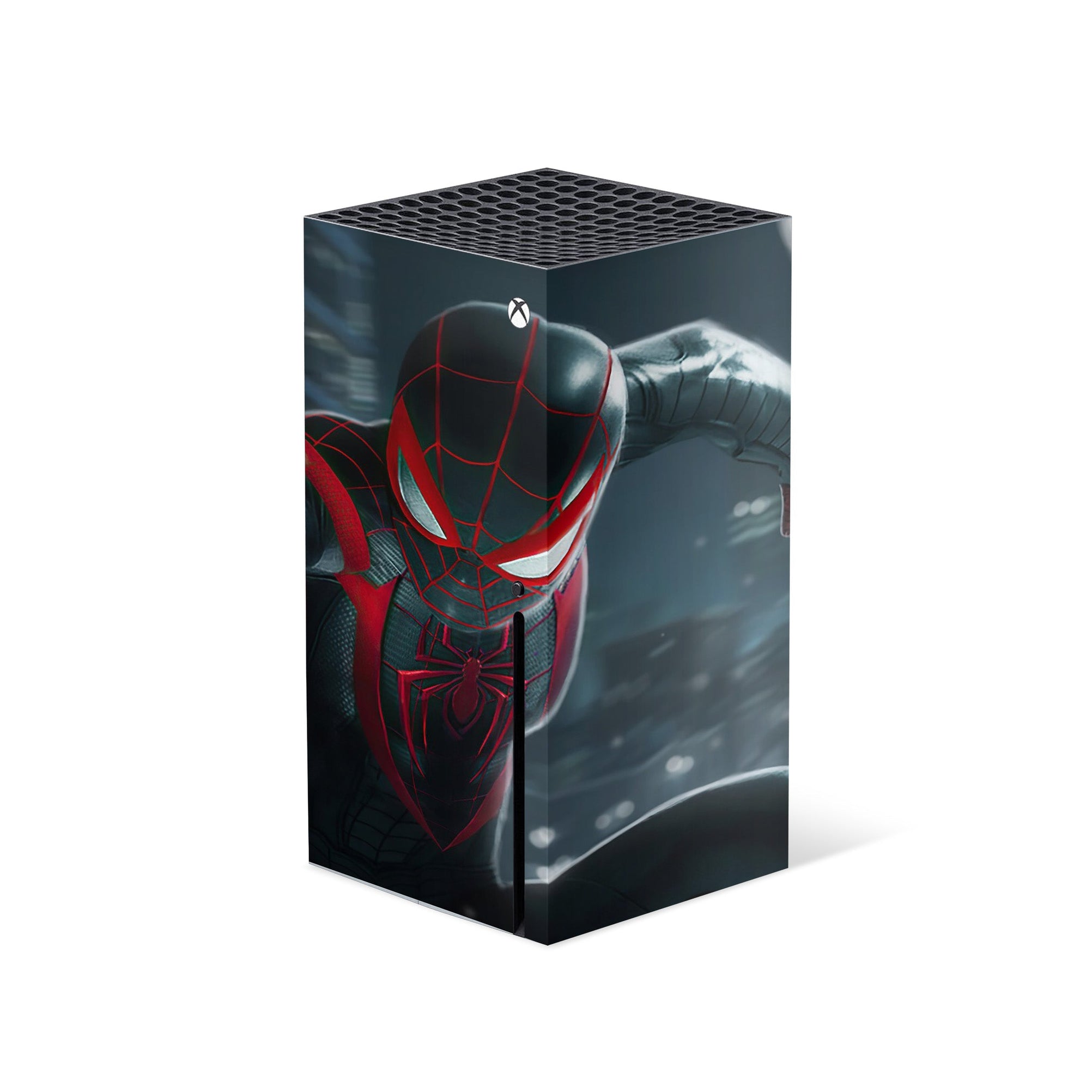 A video game skin featuring a Brooklyn Wall-Crawler Prodigy 2 design for the Xbox Series X.