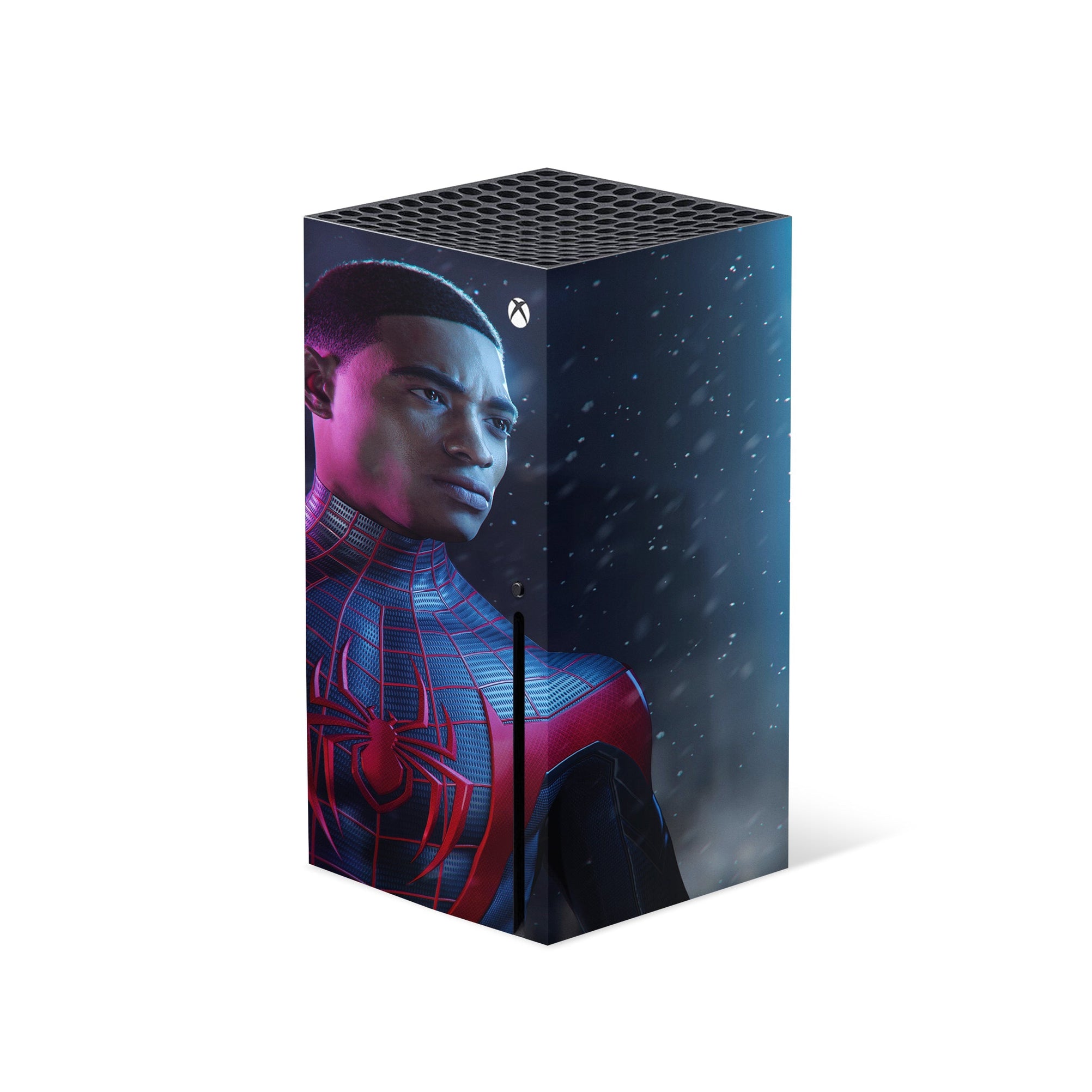 A video game skin featuring a Brooklyn Wall-Crawler Prodigy 3 design for the Xbox Series X.