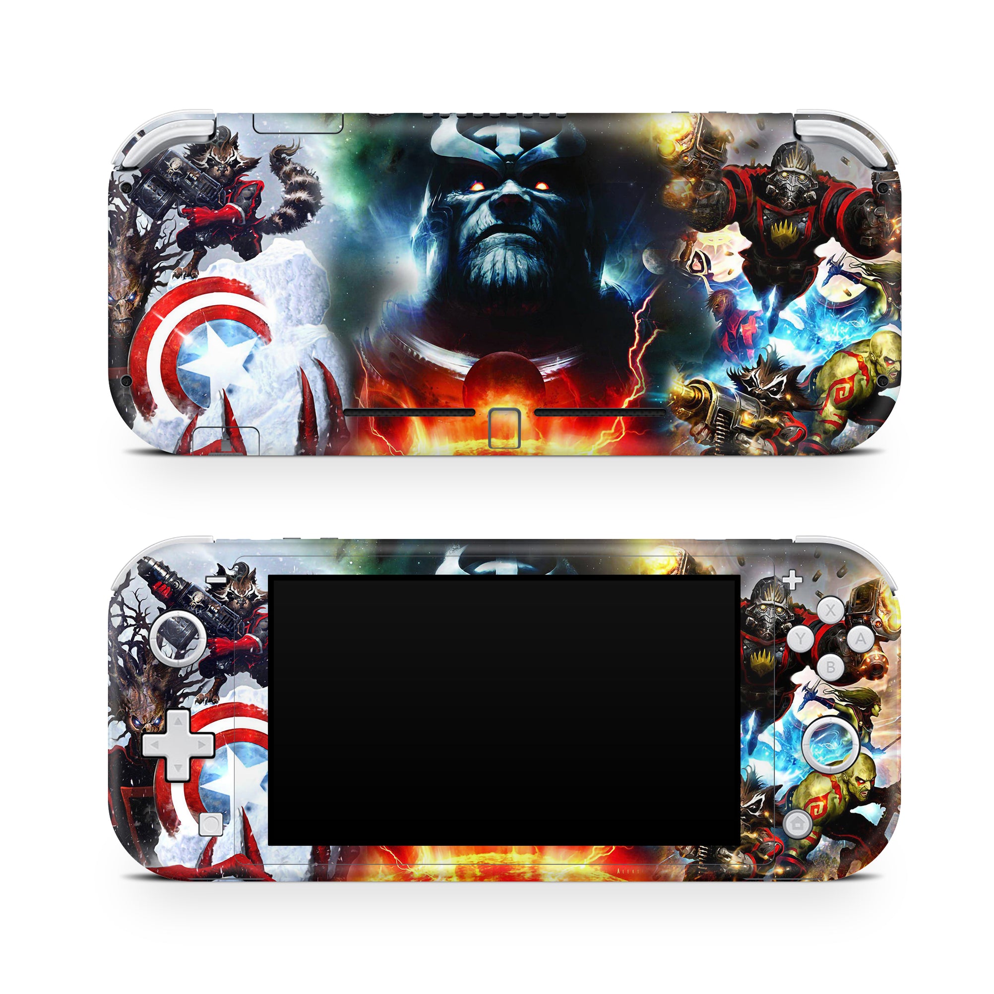 A video game skin featuring a Chaos Titan 4 design for the Nintendo Switch Lite.