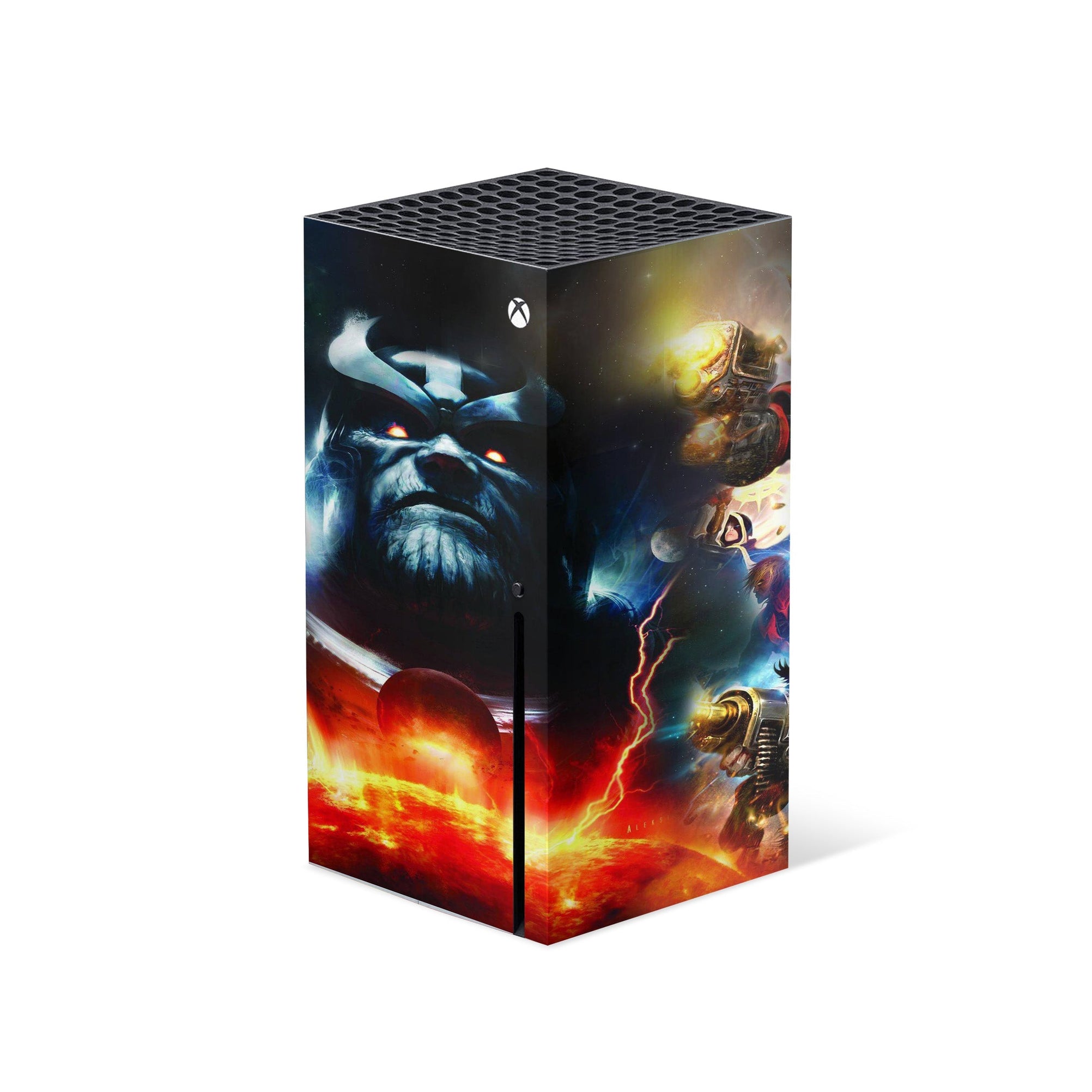 A video game skin featuring a Chaos Titan 4 design for the Xbox Series X.