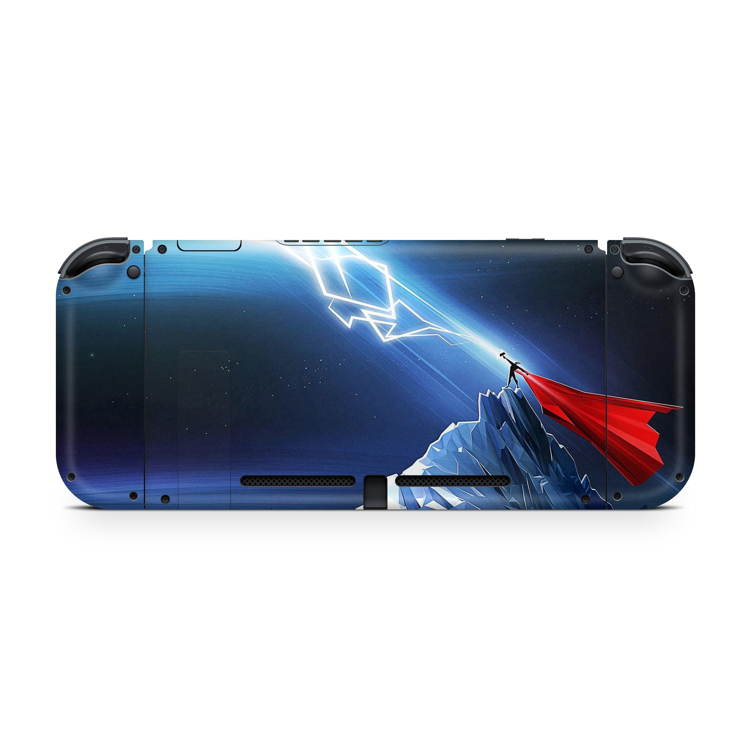 A video game skin featuring a God of Thunder 3 design for the Nintendo Switch.