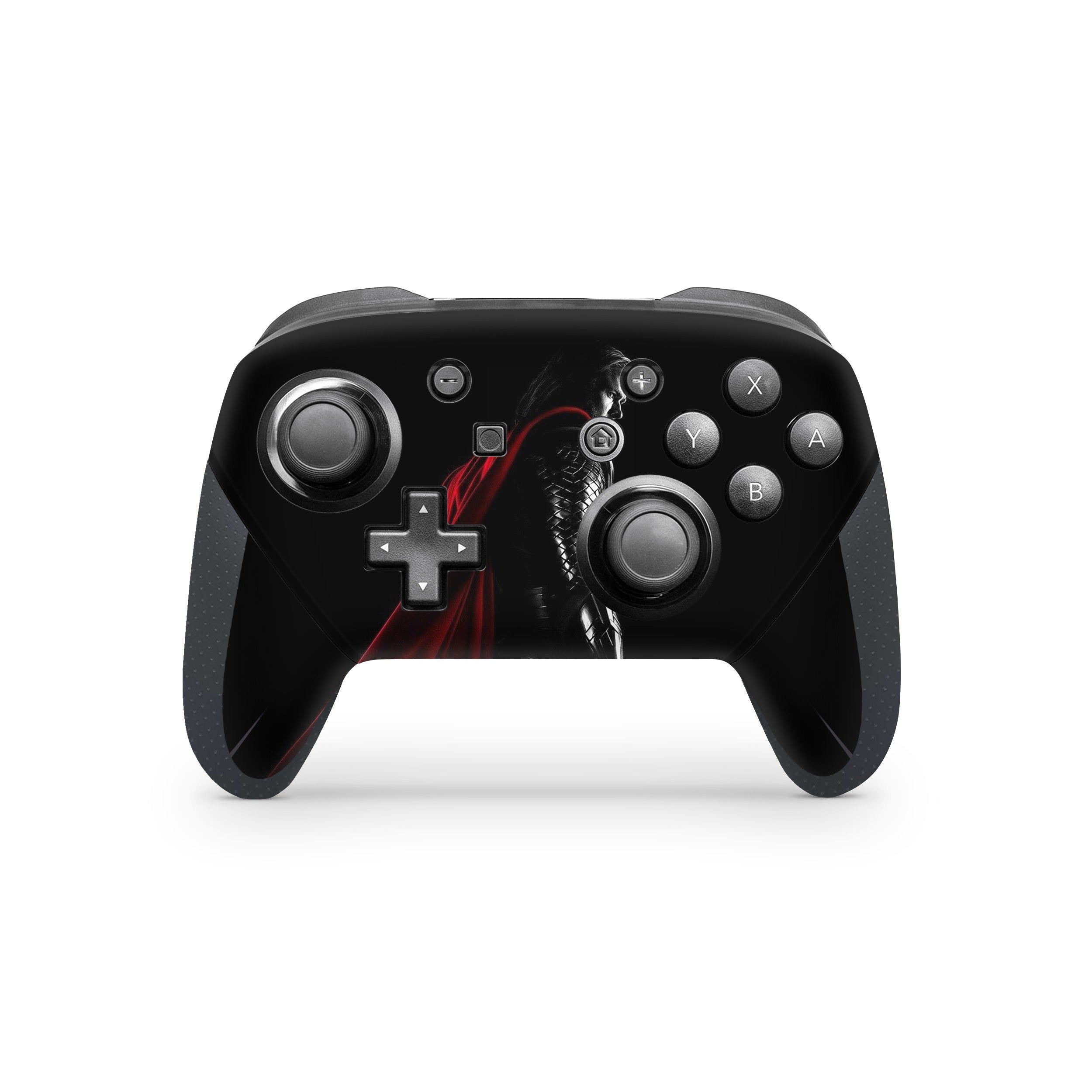 A video game skin featuring a God of Thunder 4 design for the Nintendo Switch Pro Controller.