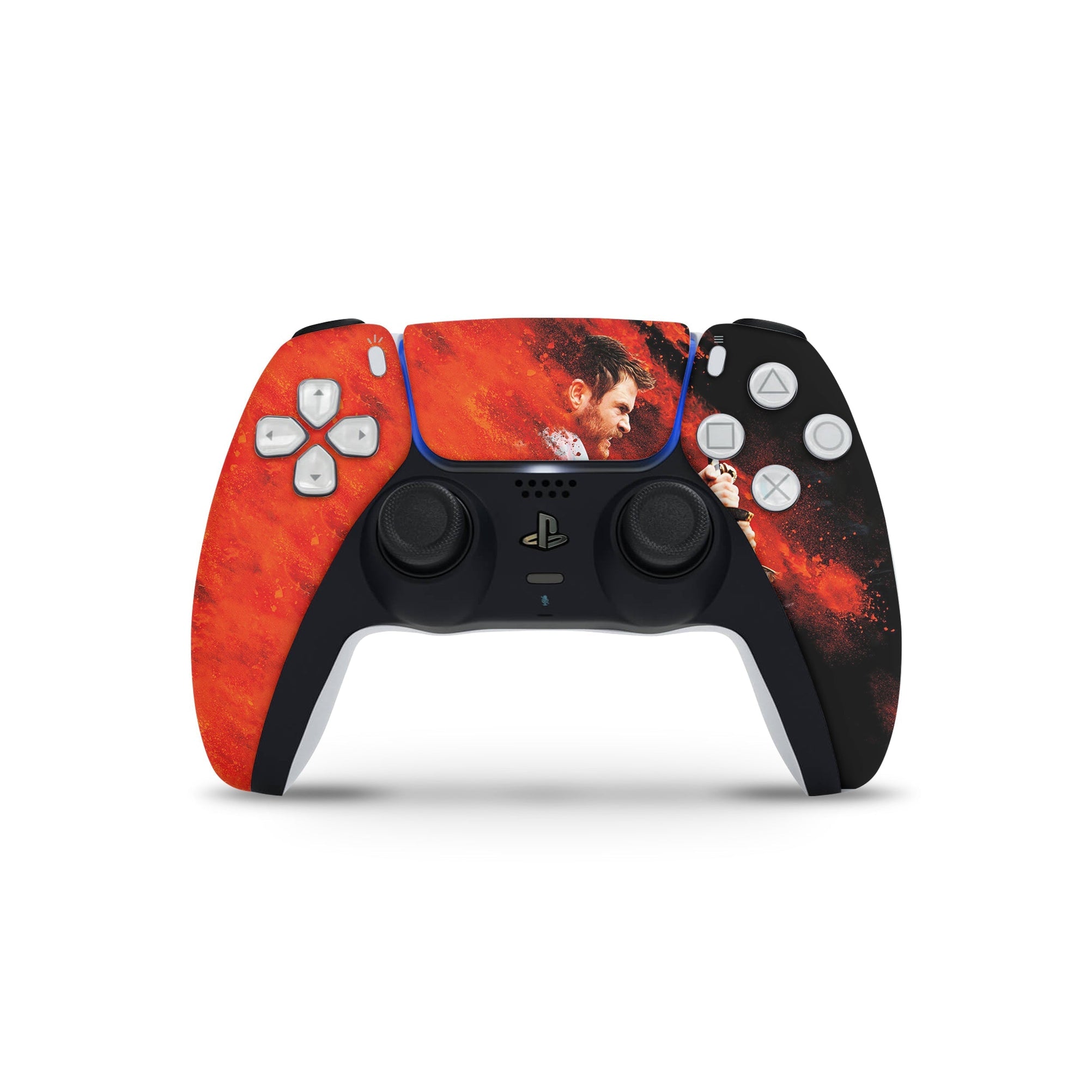 A video game skin featuring a God of Thunder 5 design for the PS5 Controller.