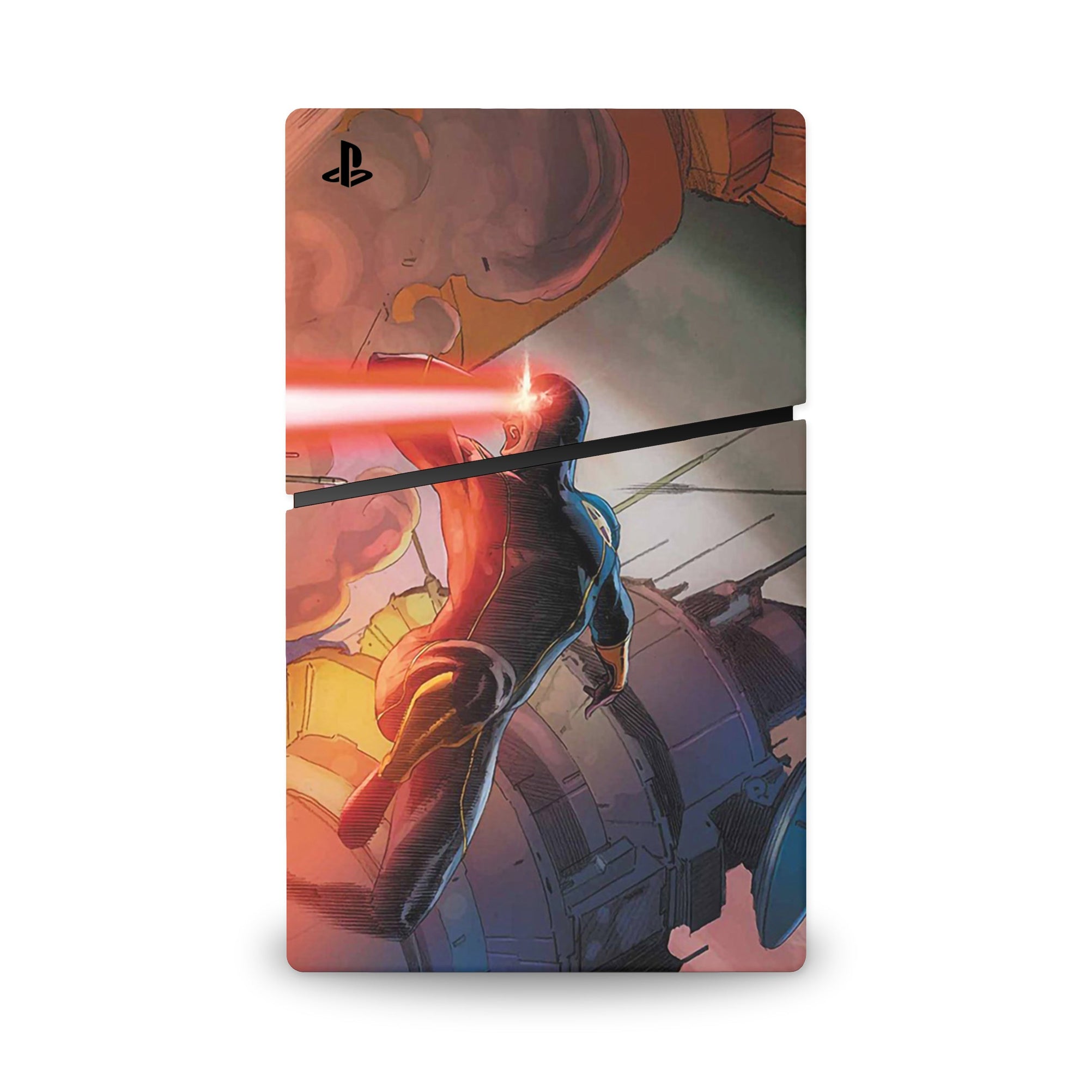 A video game skin featuring a Optic Blast 3 design for the PS5 Slim Digital.