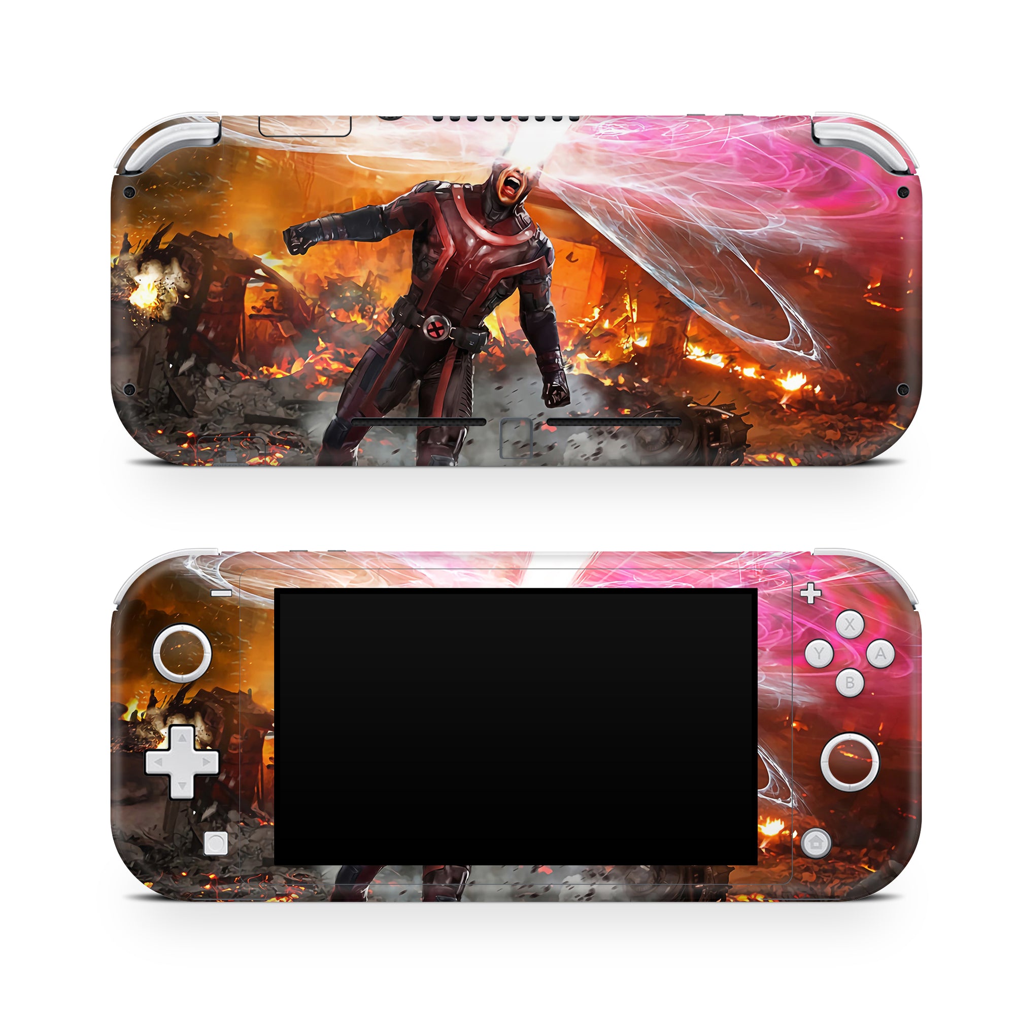 A video game skin featuring a Optic Blast 5 design for the Nintendo Switch Lite.