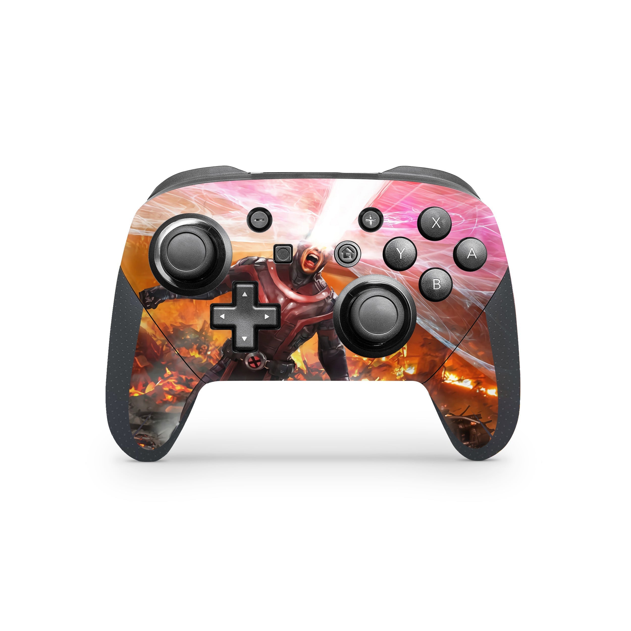 A video game skin featuring a Optic Blast 5 design for the Nintendo Switch Pro Controller.