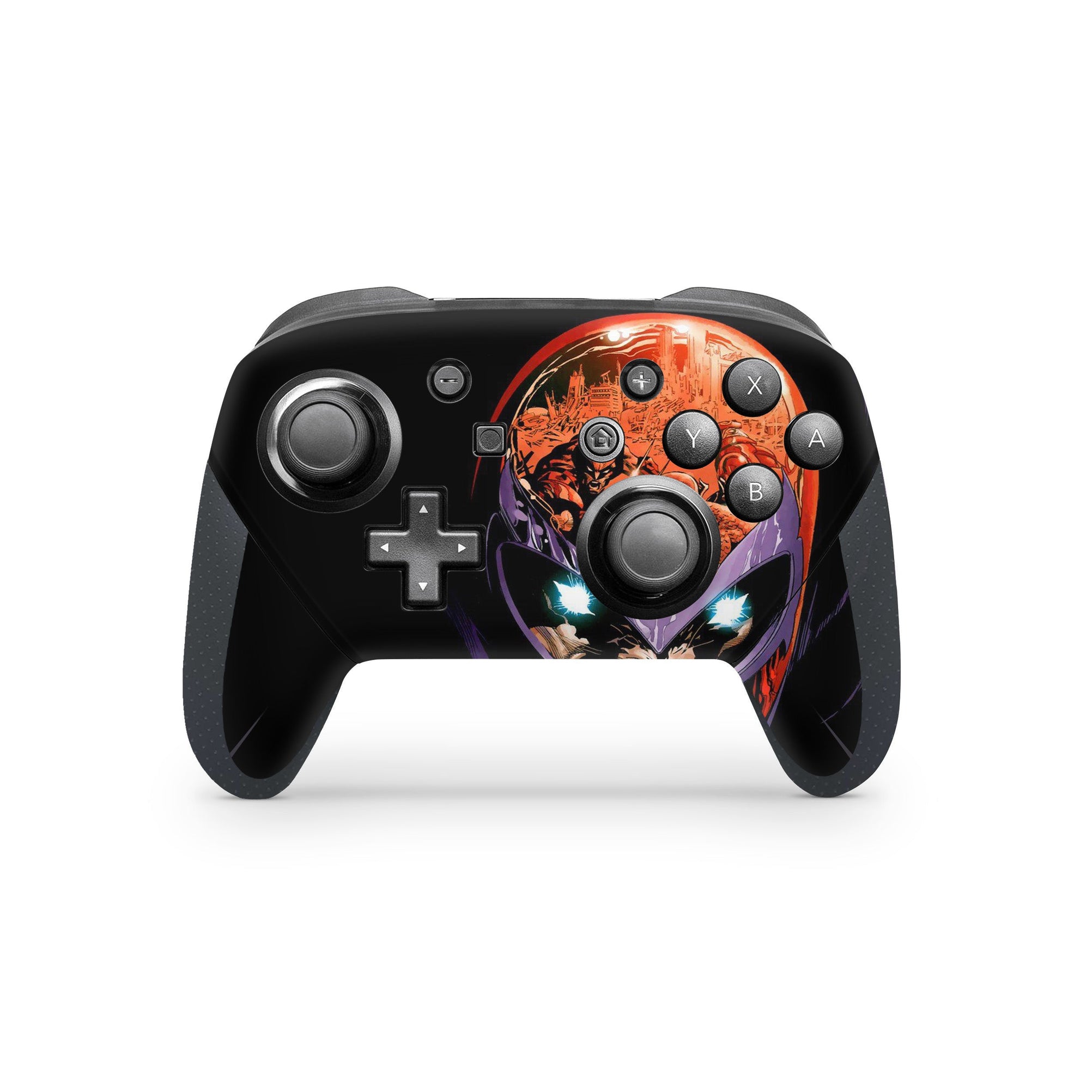 A video game skin featuring a Master of Magnetism 1 design for the Nintendo Switch Pro Controller.