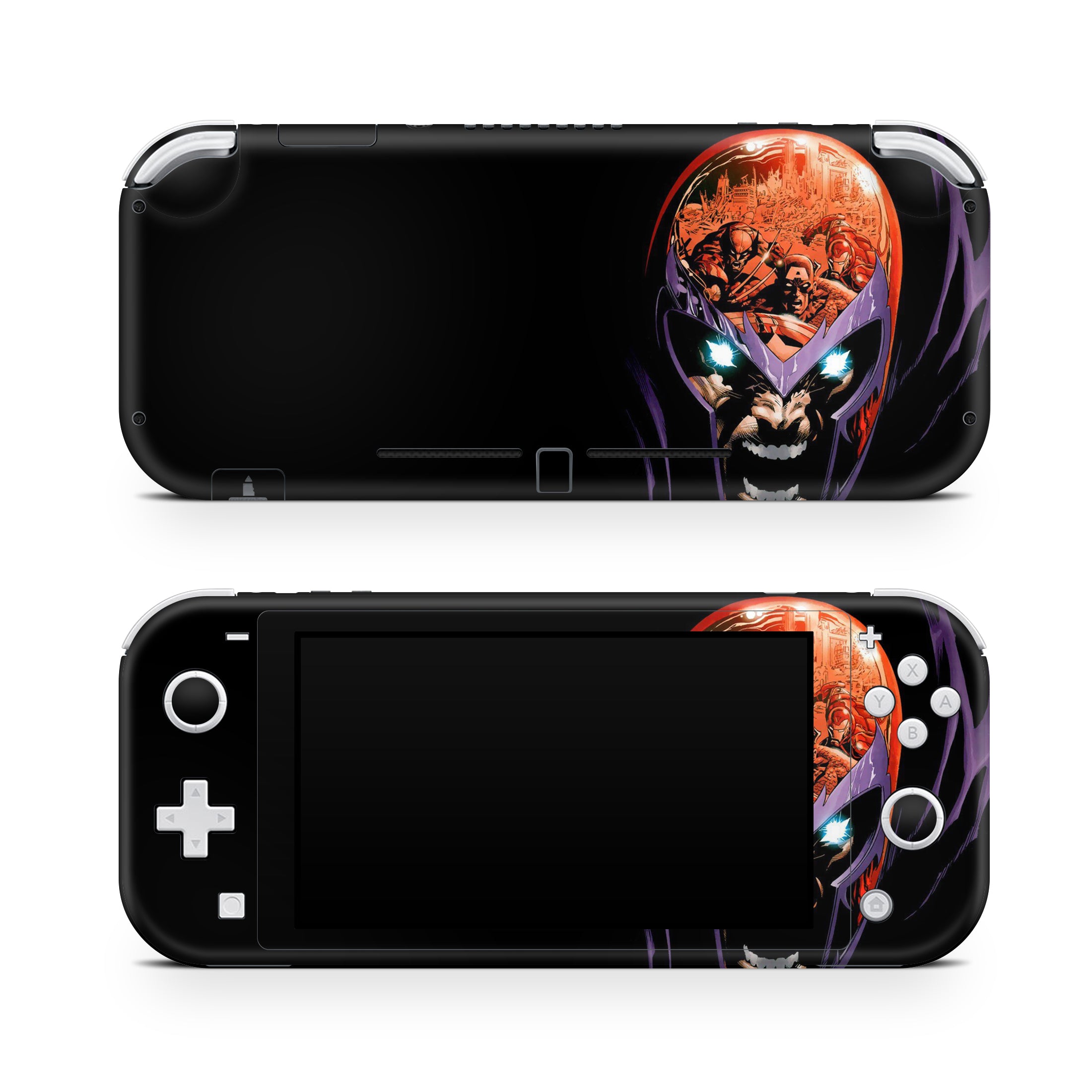 A video game skin featuring a Master of Magnetism 1 design for the Nintendo Switch Lite.