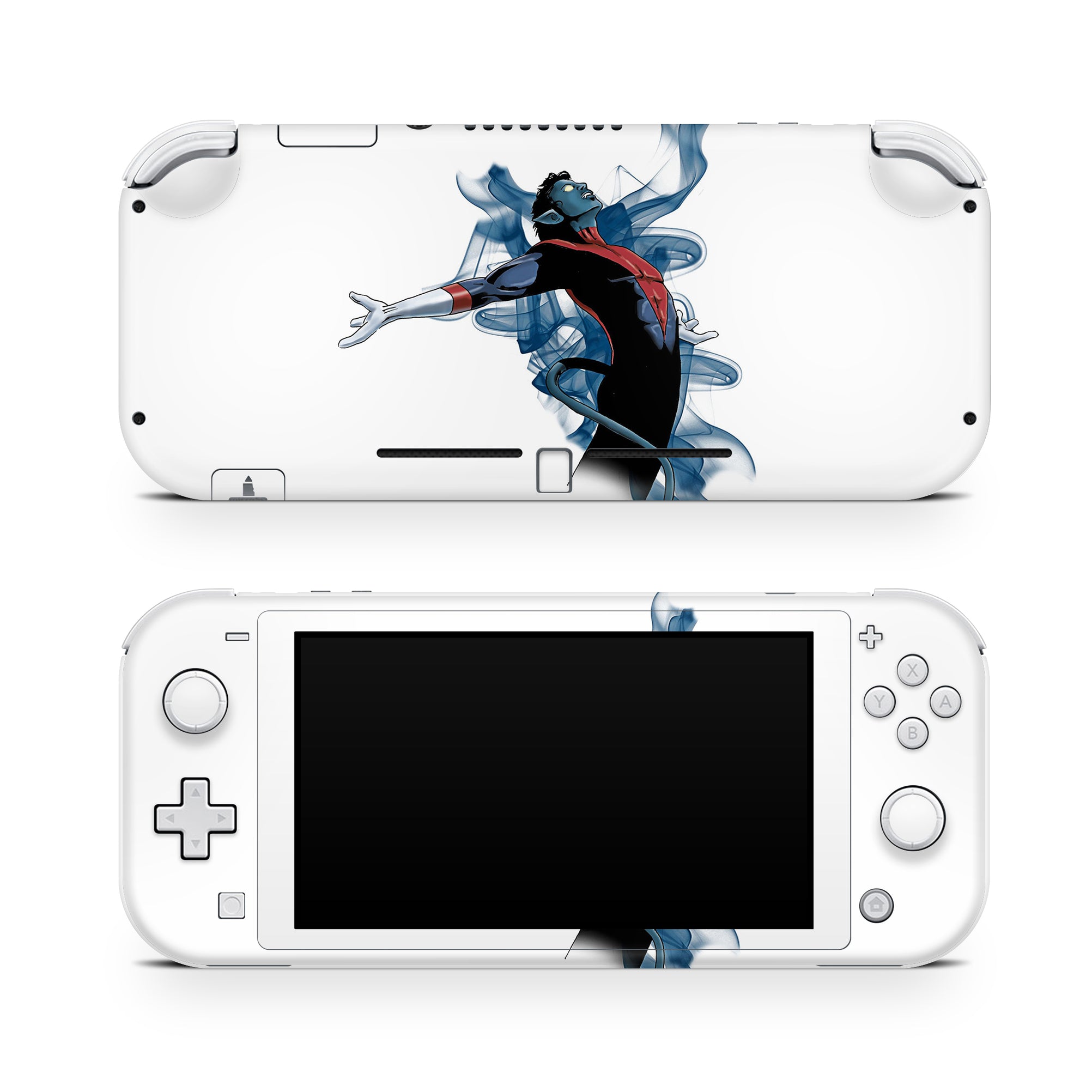 A video game skin featuring a Teleporting Trickster 1 design for the Nintendo Switch Lite.