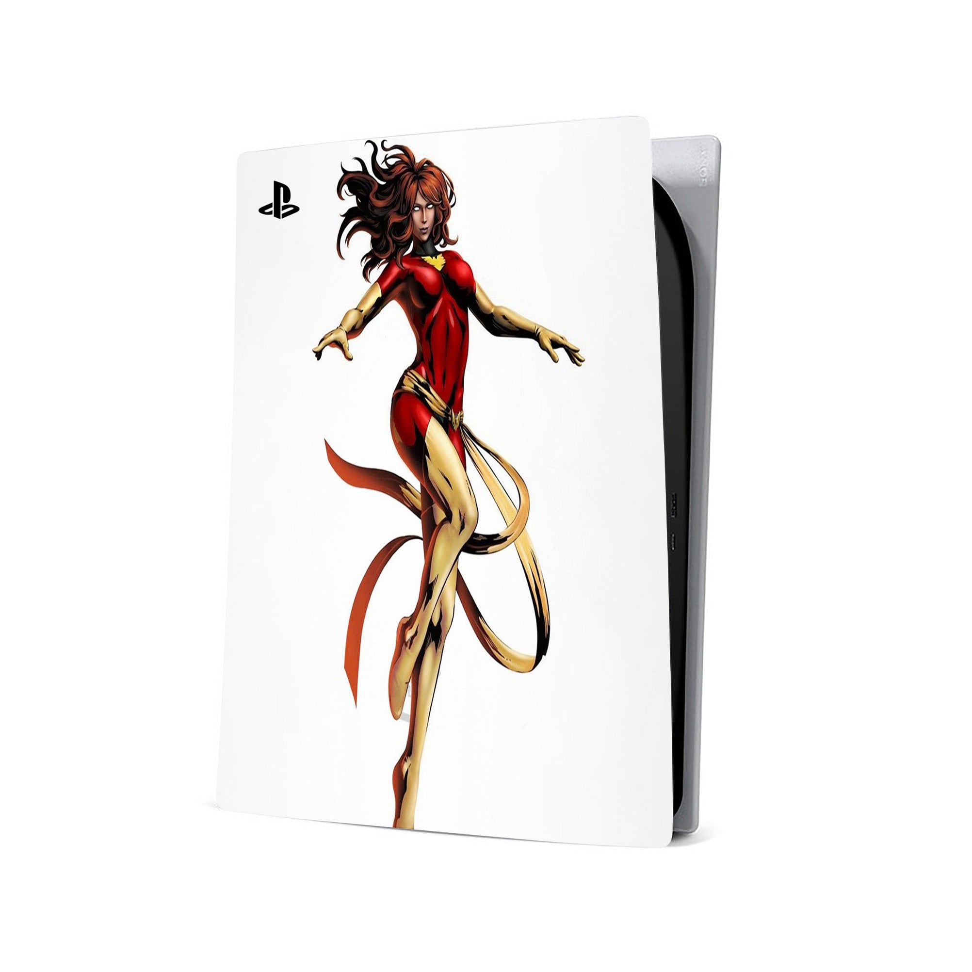 A video game skin featuring a Flaming Avenger 2 design for the PS5 Digital.