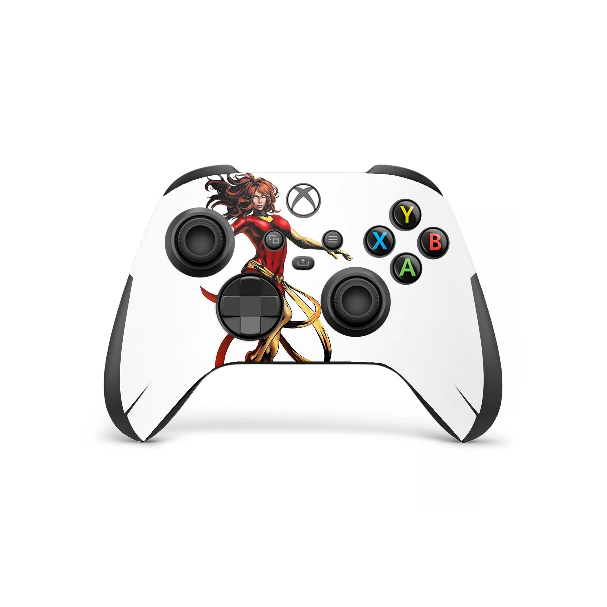 A video game skin featuring a Flaming Avenger 2 design for the Xbox Series X Controller.