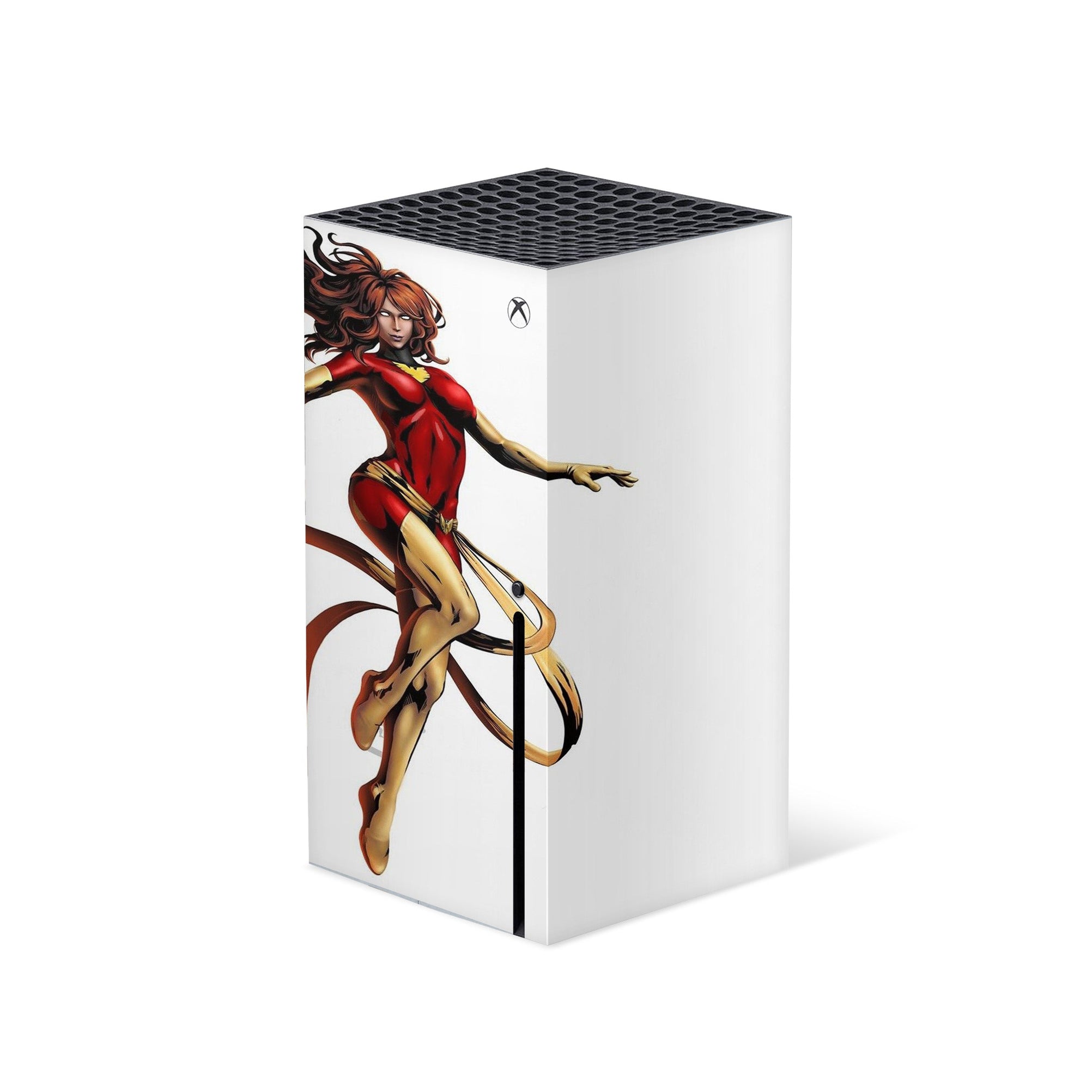 A video game skin featuring a Flaming Avenger 2 design for the Xbox Series X.