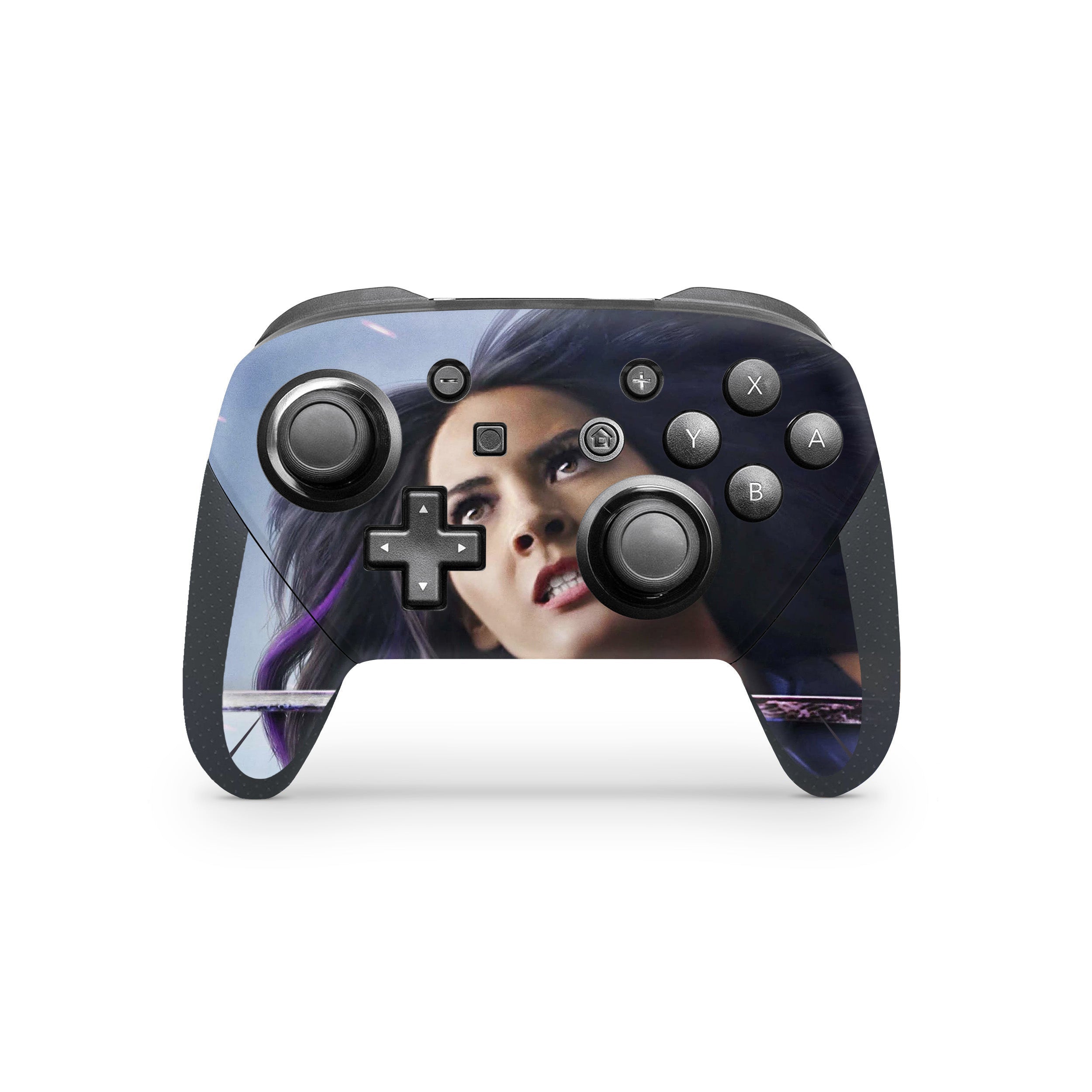 A video game skin featuring a Psy Blade 1 design for the Nintendo Switch Pro Controller.