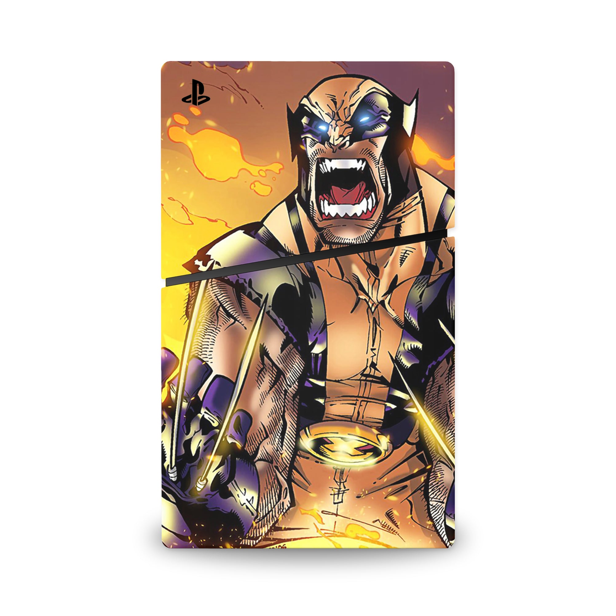 A video game skin featuring a Metallic Fury Claws 4 design for the PS5 Slim.