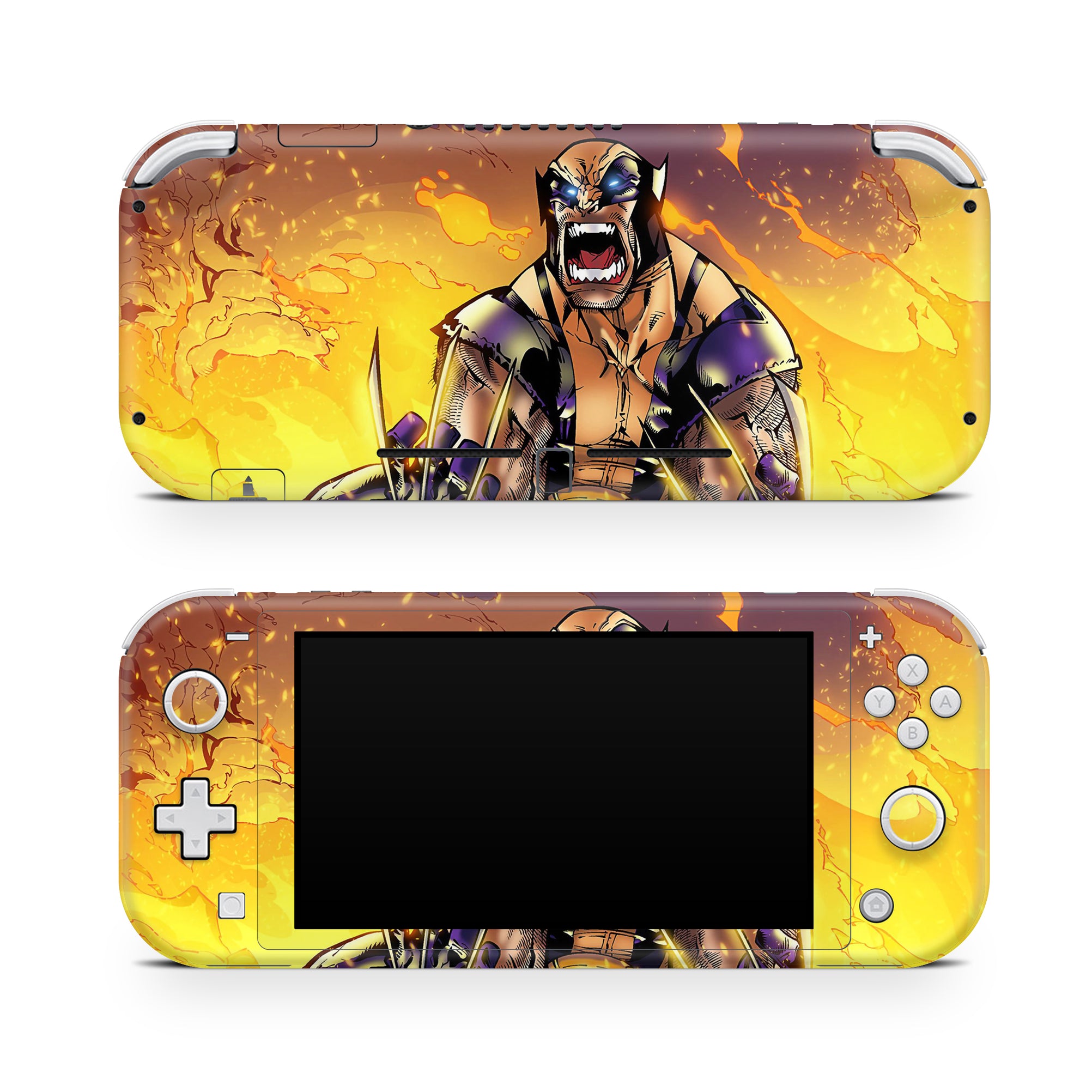 A video game skin featuring a Metallic Fury Claws 4 design for the Nintendo Switch Lite.