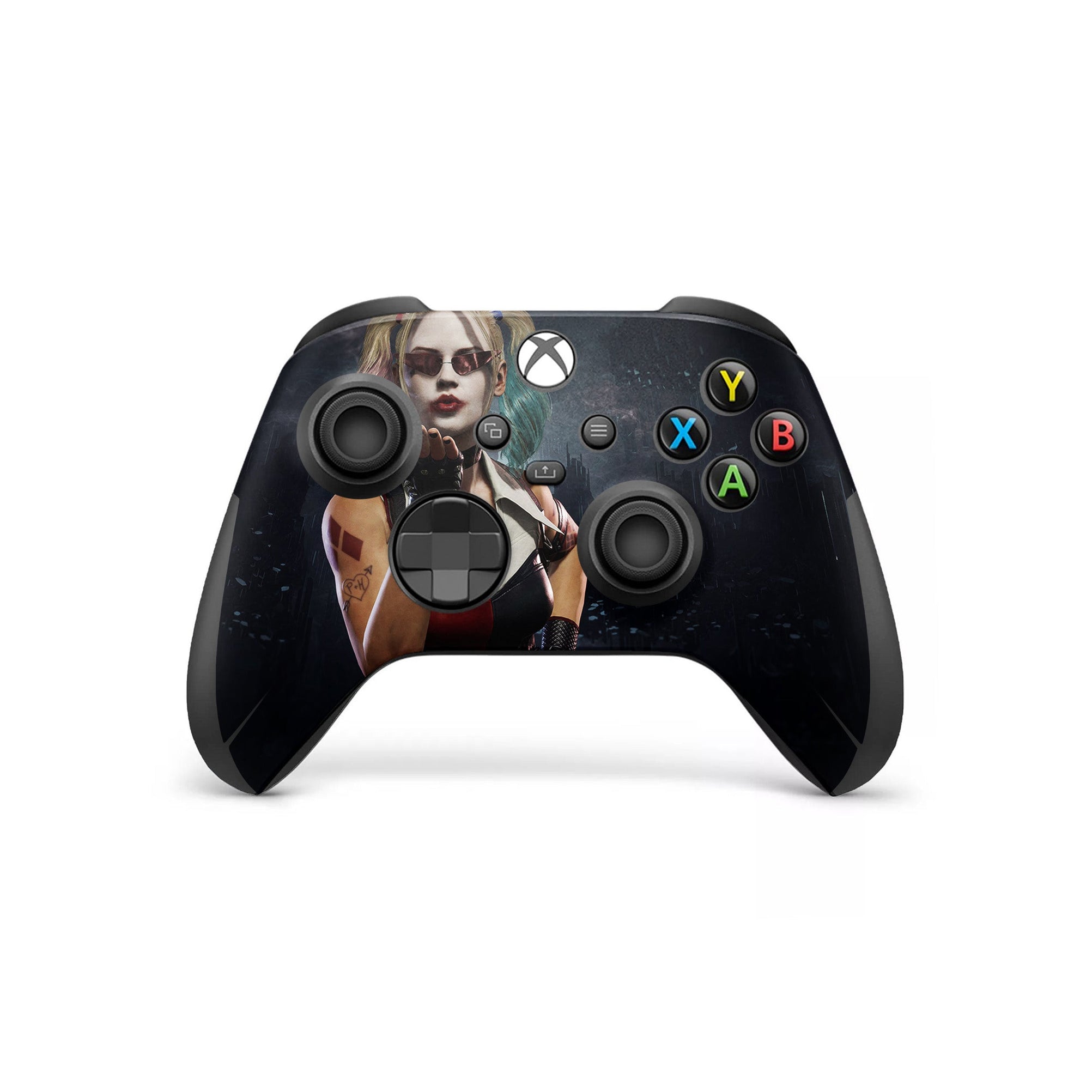 A video game skin featuring a Psychotic Jester design for the Xbox Series Wireless Controller.