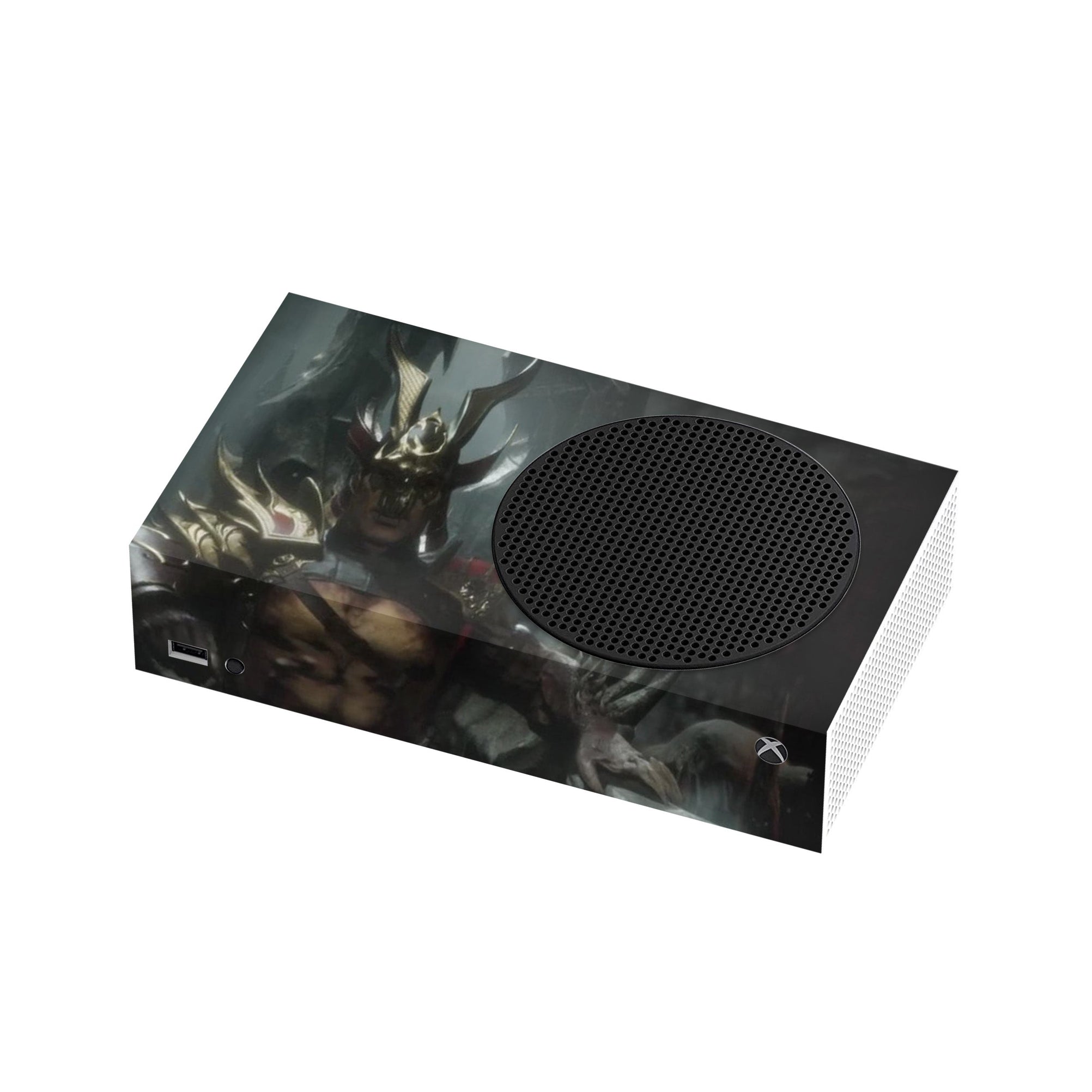 A video game skin featuring a Conquering Outworld Warlord 1 design for the Xbox Series S.