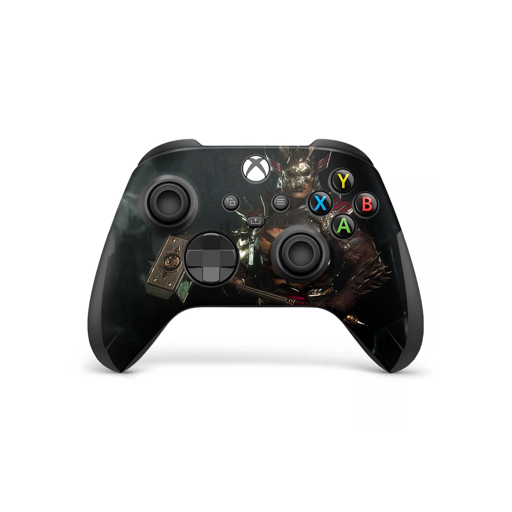 A video game skin featuring a Conquering Outworld Warlord 2 design for the Xbox Series Wireless Controller.