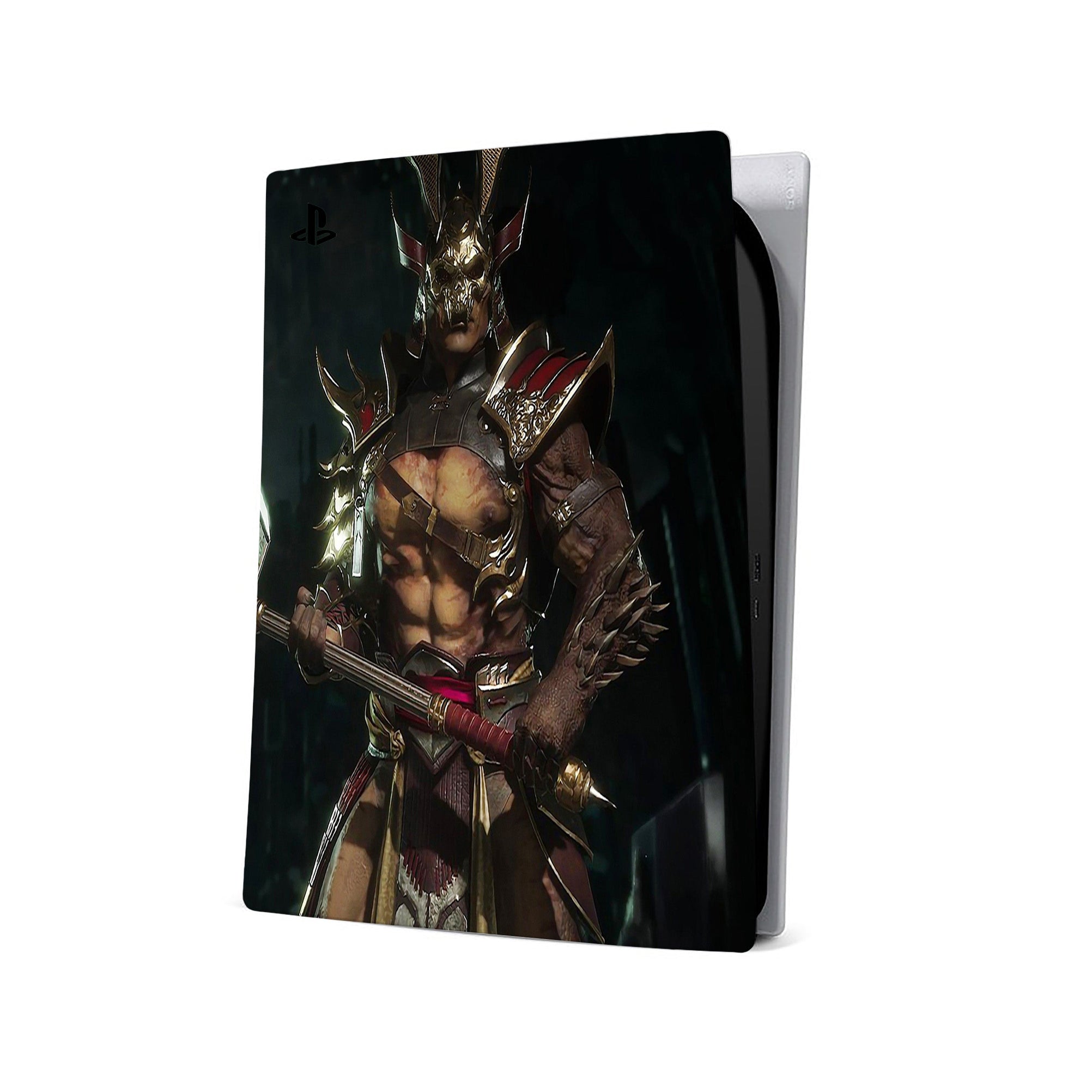 A video game skin featuring a Conquering Outworld Warlord 2 design for the PS5 Digital.